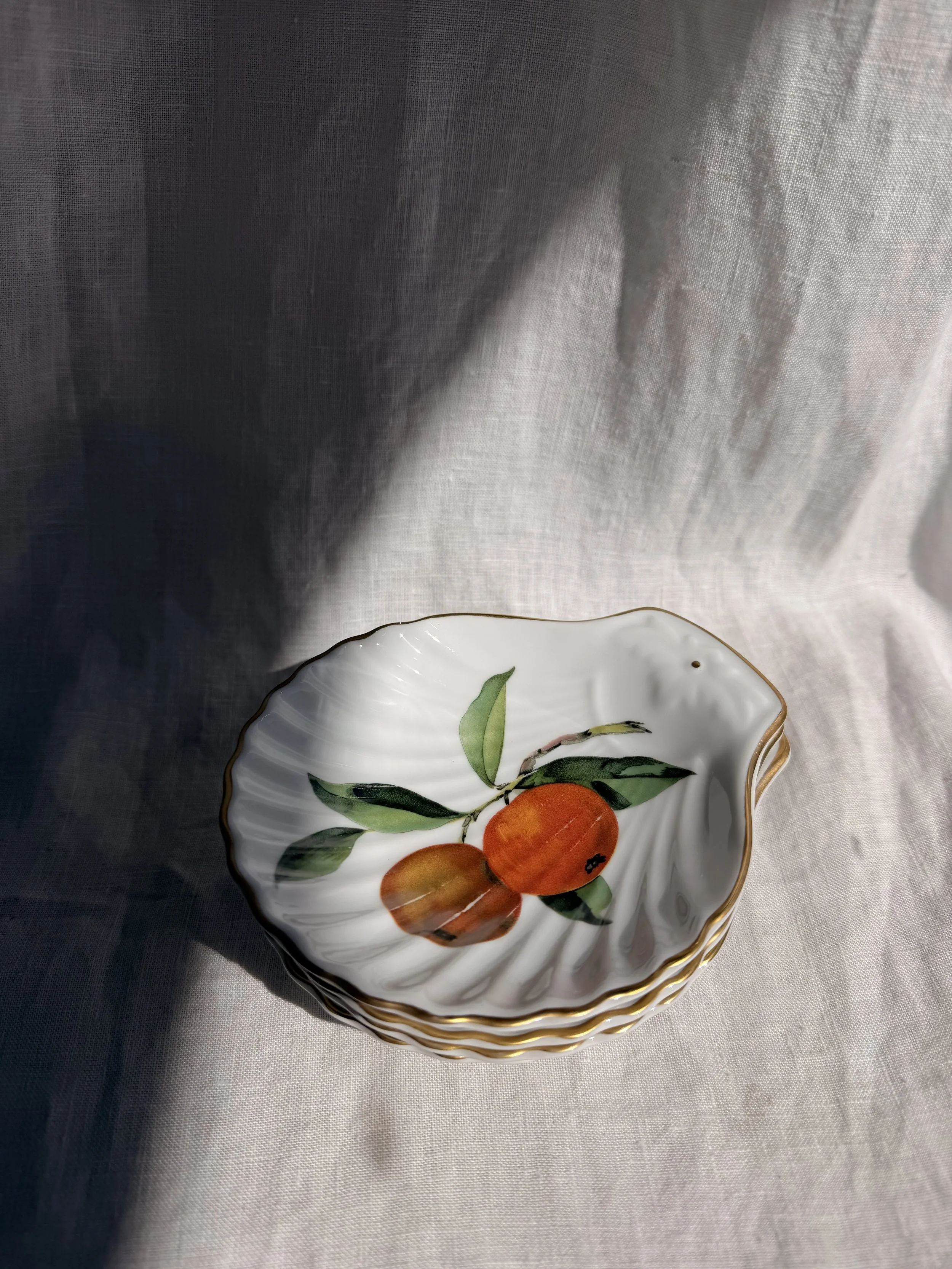 English Porcelain Shell Dishes