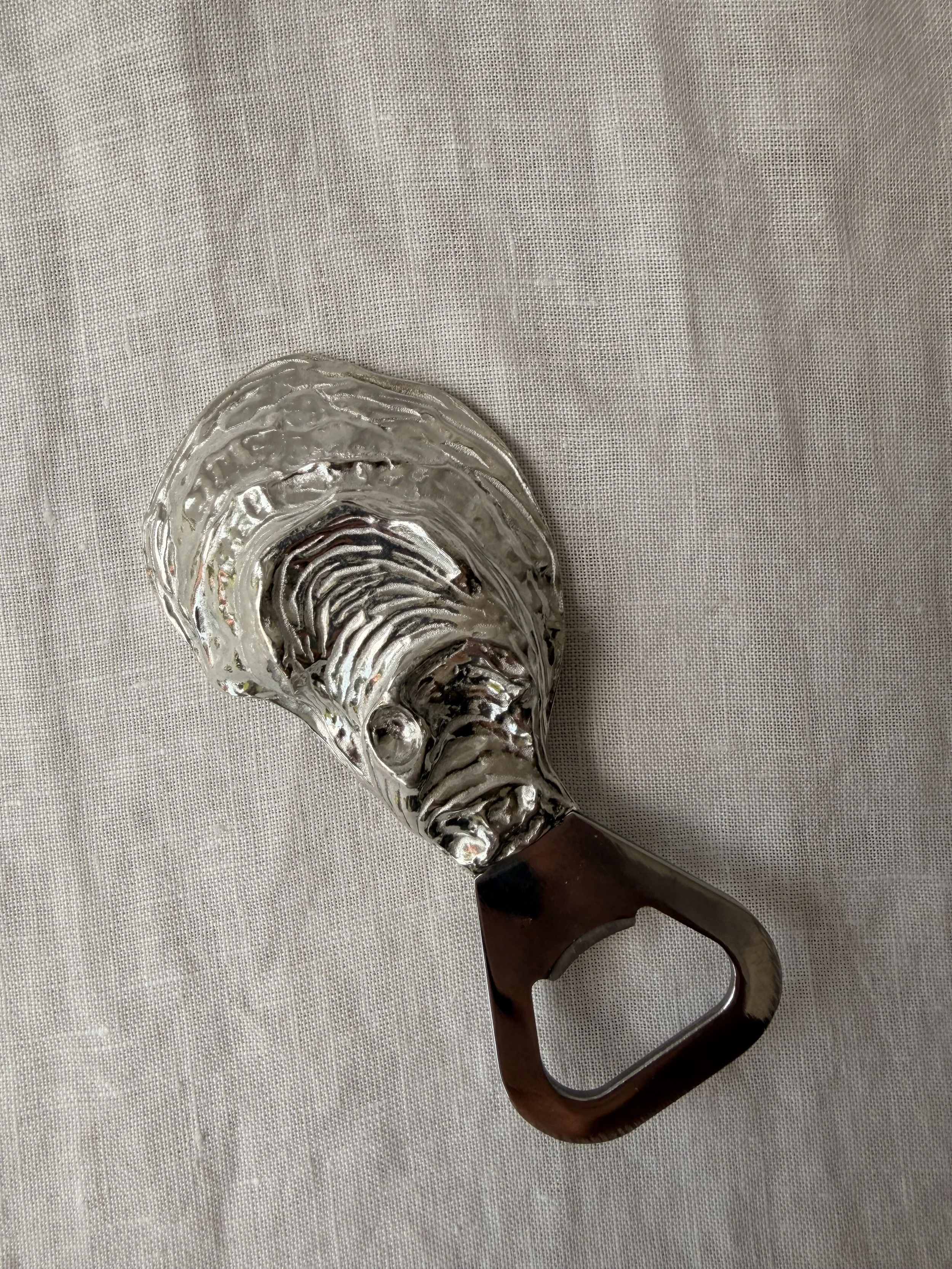Pewter Oyster Shell Bottle Opener