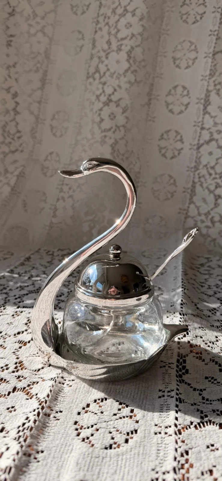 Swan Jam Jar & Spoon