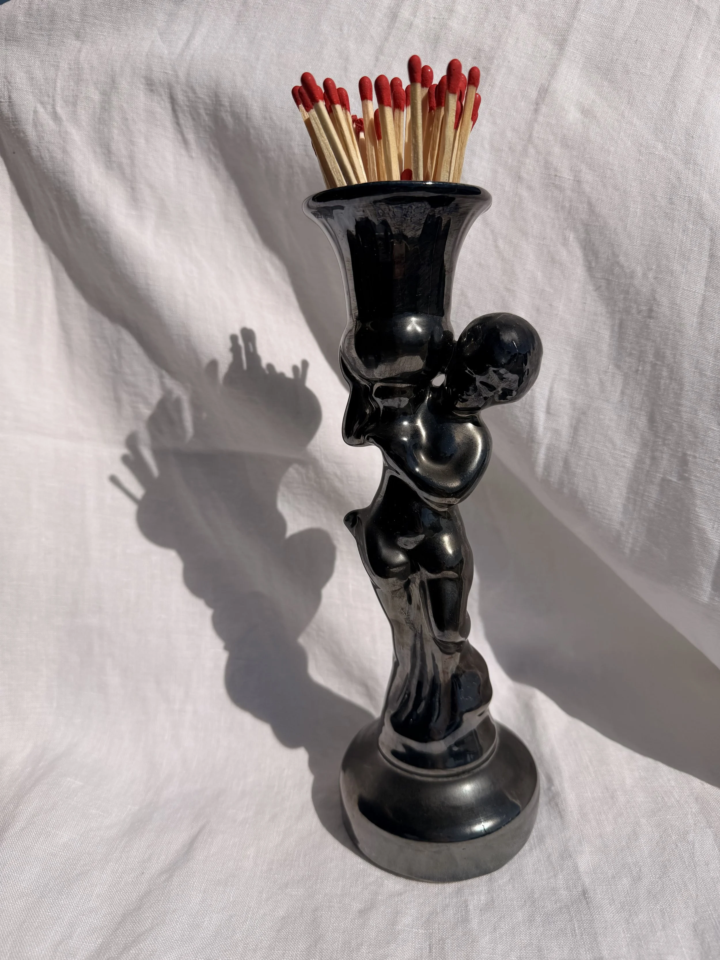 Ceramic Cherub Candle Holder