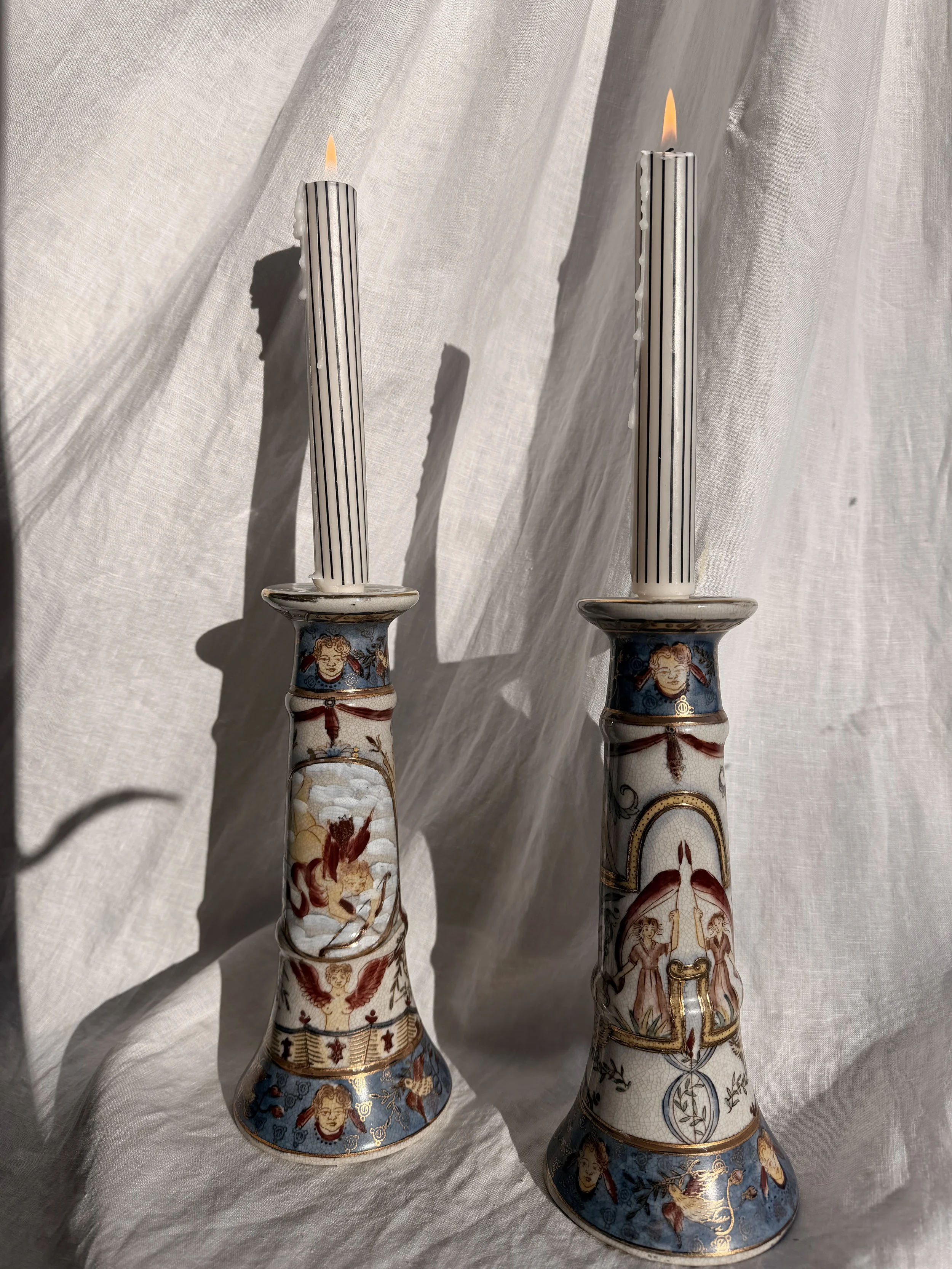 Porcelain Cherub Candle Bases