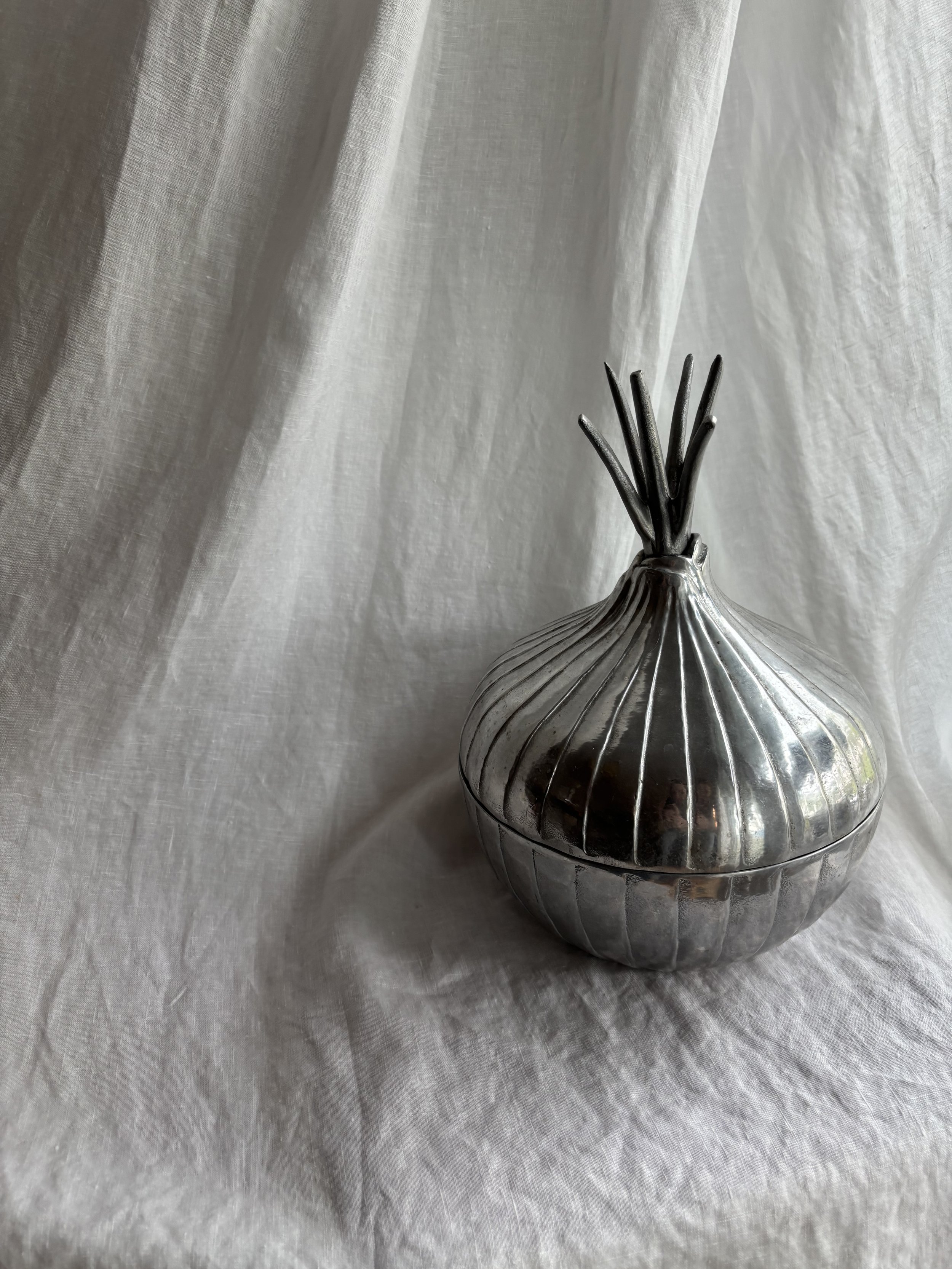 Pewter Onion Covered Bowl