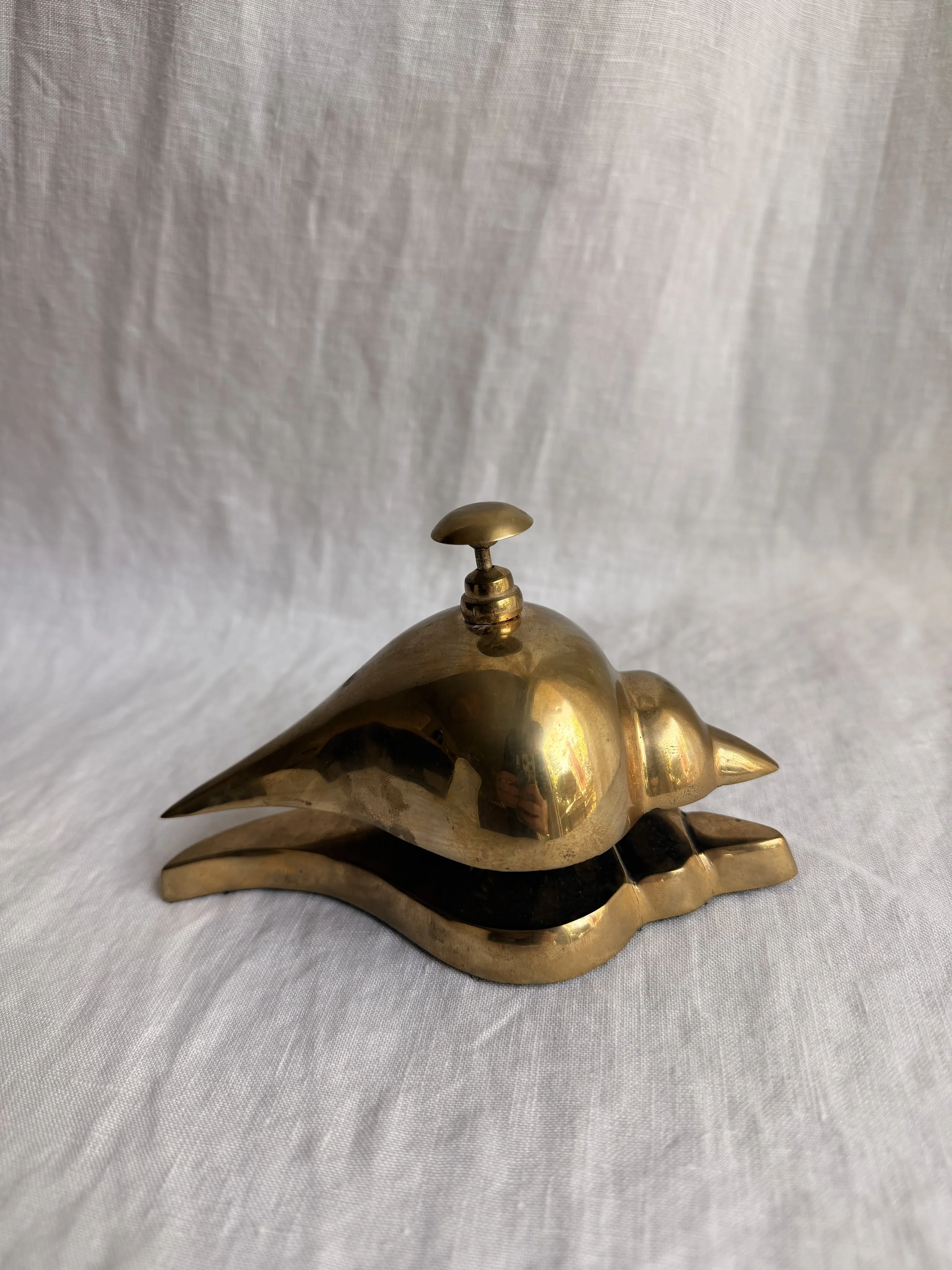 Brass Conch Shell Desk Bell