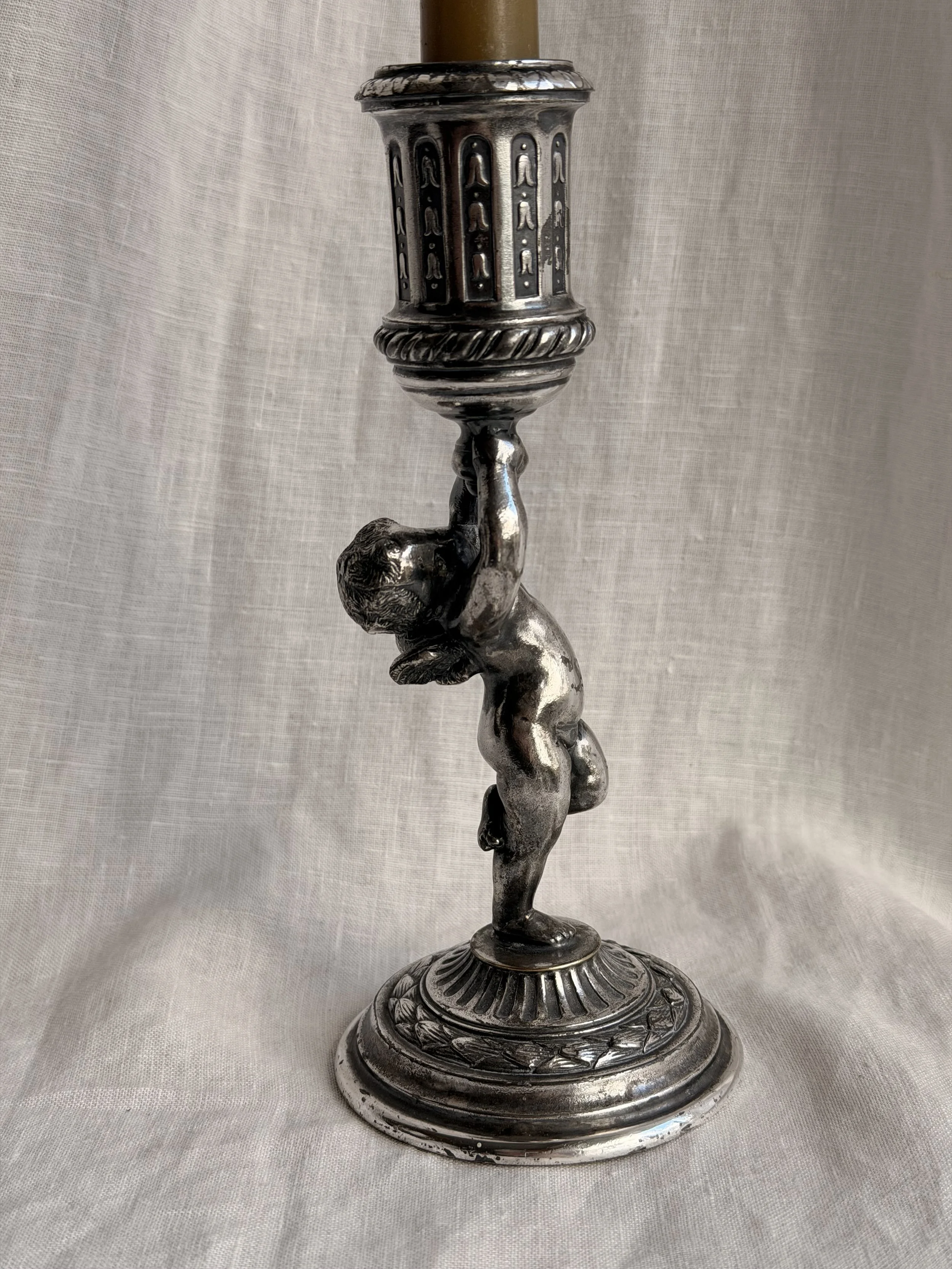 Antique Cherub Candle Holder