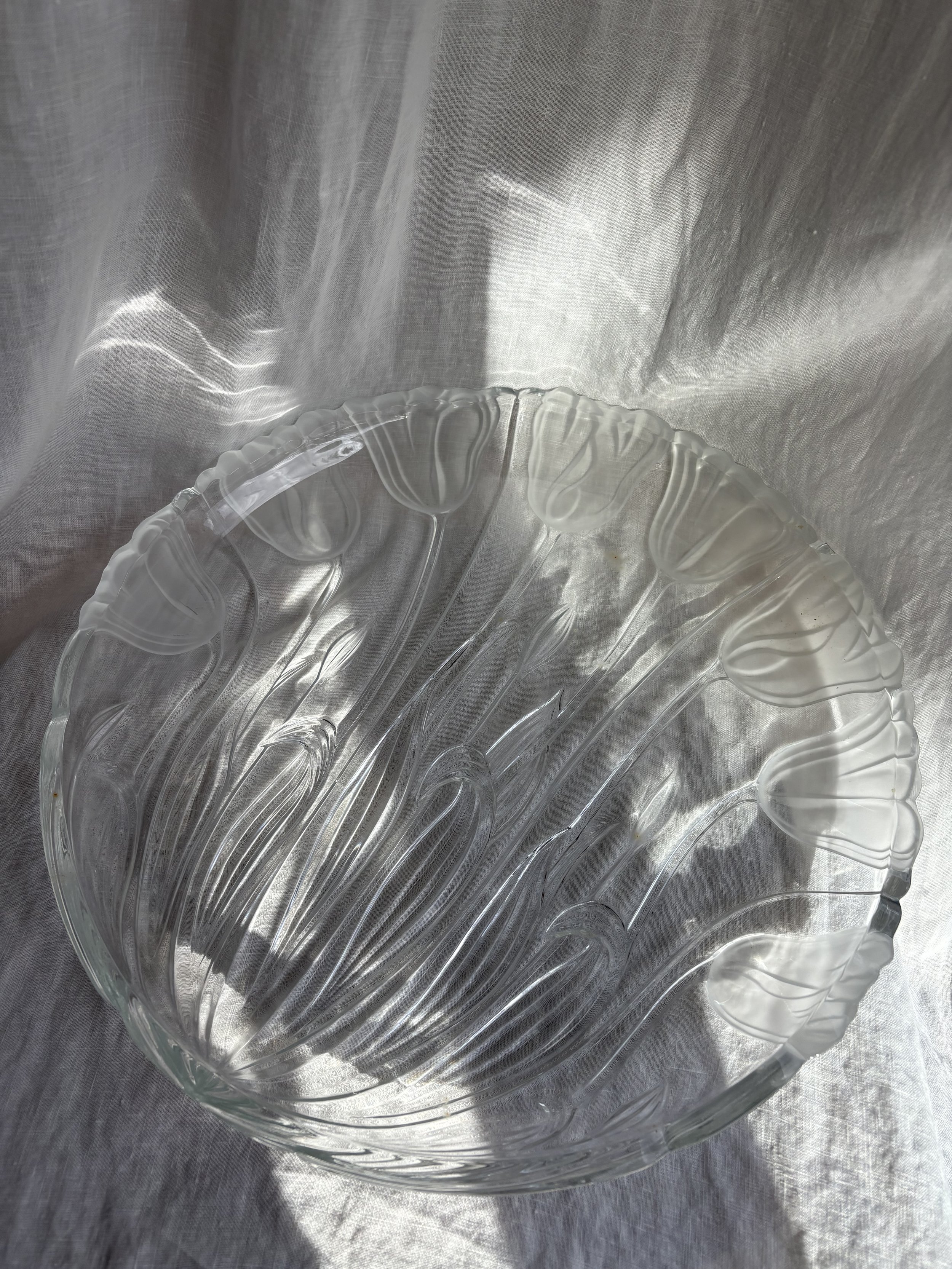 Large Glass Tulip Platter