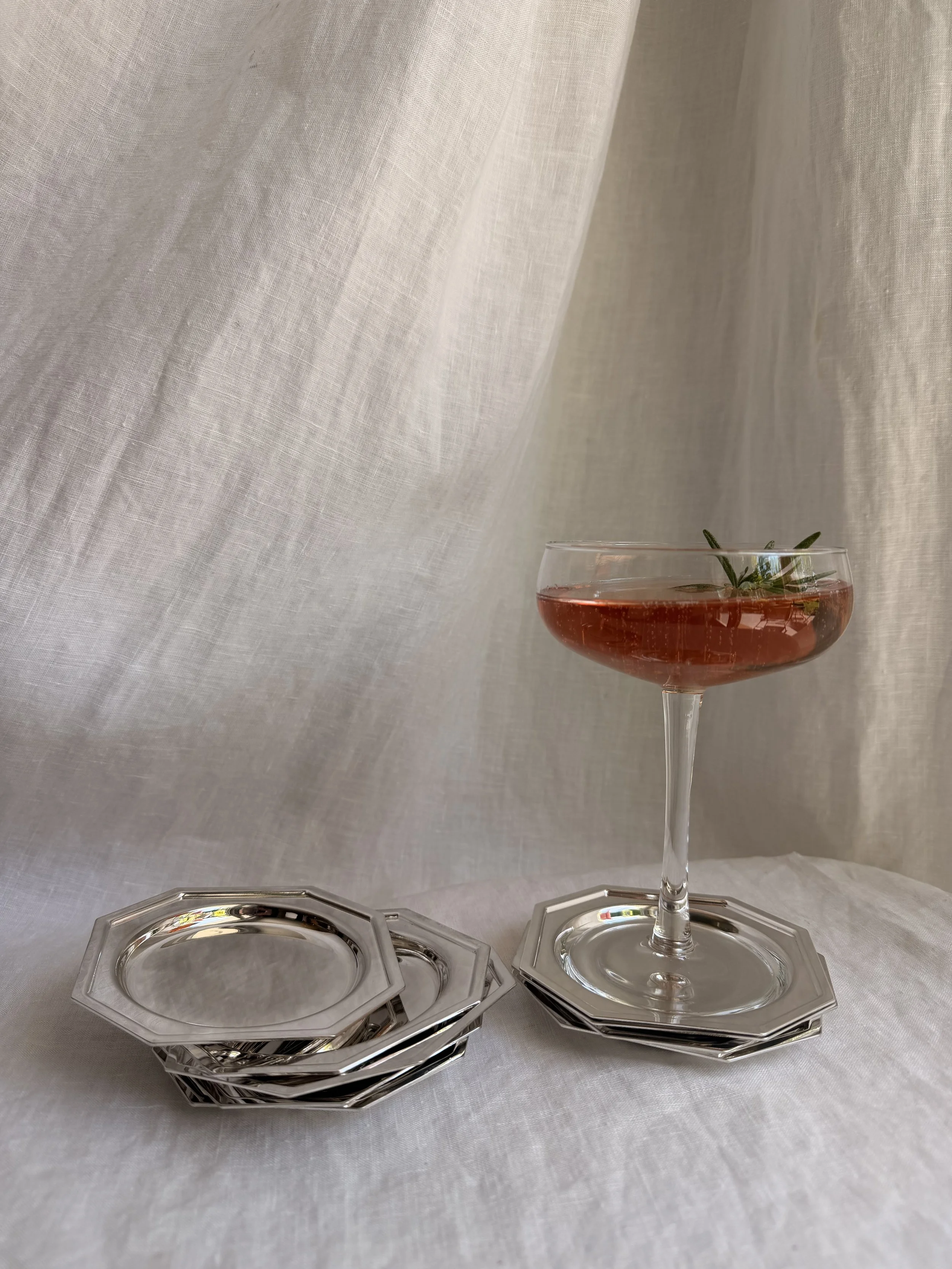Silver Coaster Set