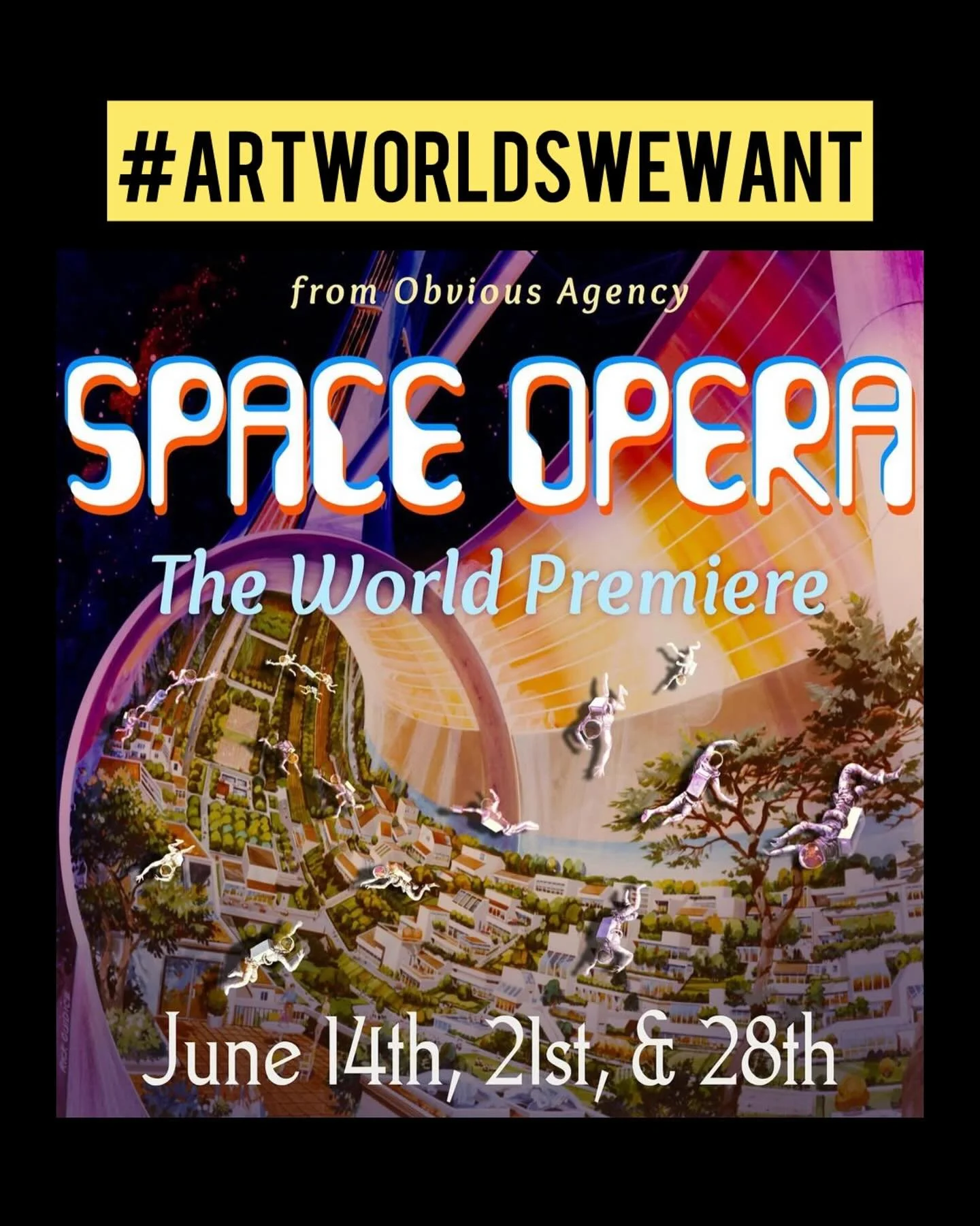 Today&rsquo;s edition of #ArtWorldsWeWant goes to our friends @obviousagencycoop. This weekend they premiere their new work &ldquo;Space Opera&rdquo; in Philly 🚀🎭✊🏽⭐️🕴️🤯💫

Theater cooperative + democratic organizing + sliding scale + feeding at