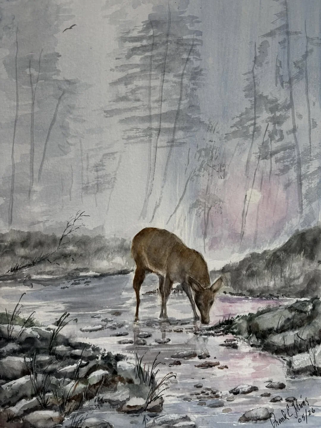 Gentle Pause by the Stream | Item #403