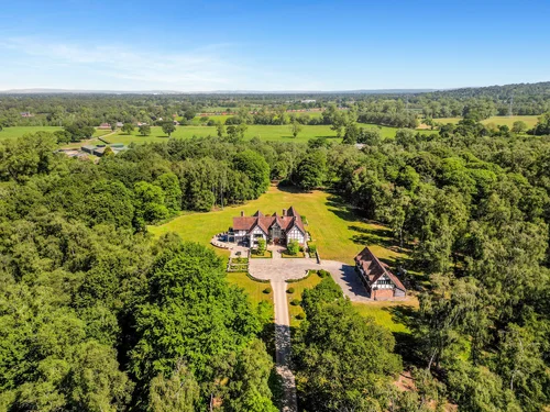 Drone view of UK period mansion