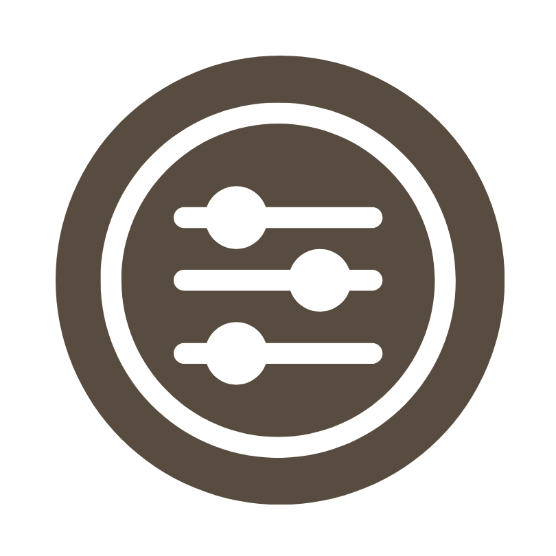 Editing sliders icon representing clean, subtle, true-to-moment editing