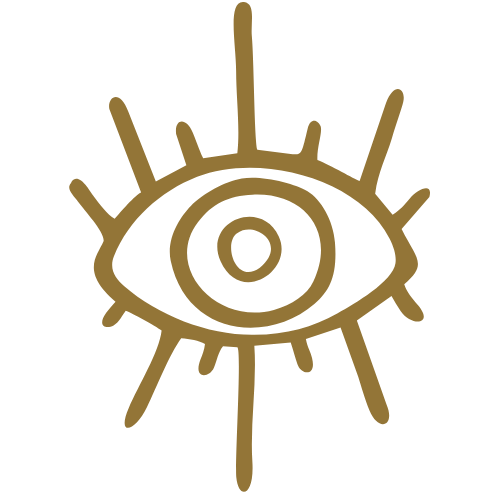 A stylized eye with lines radiating outward in a graphical design.