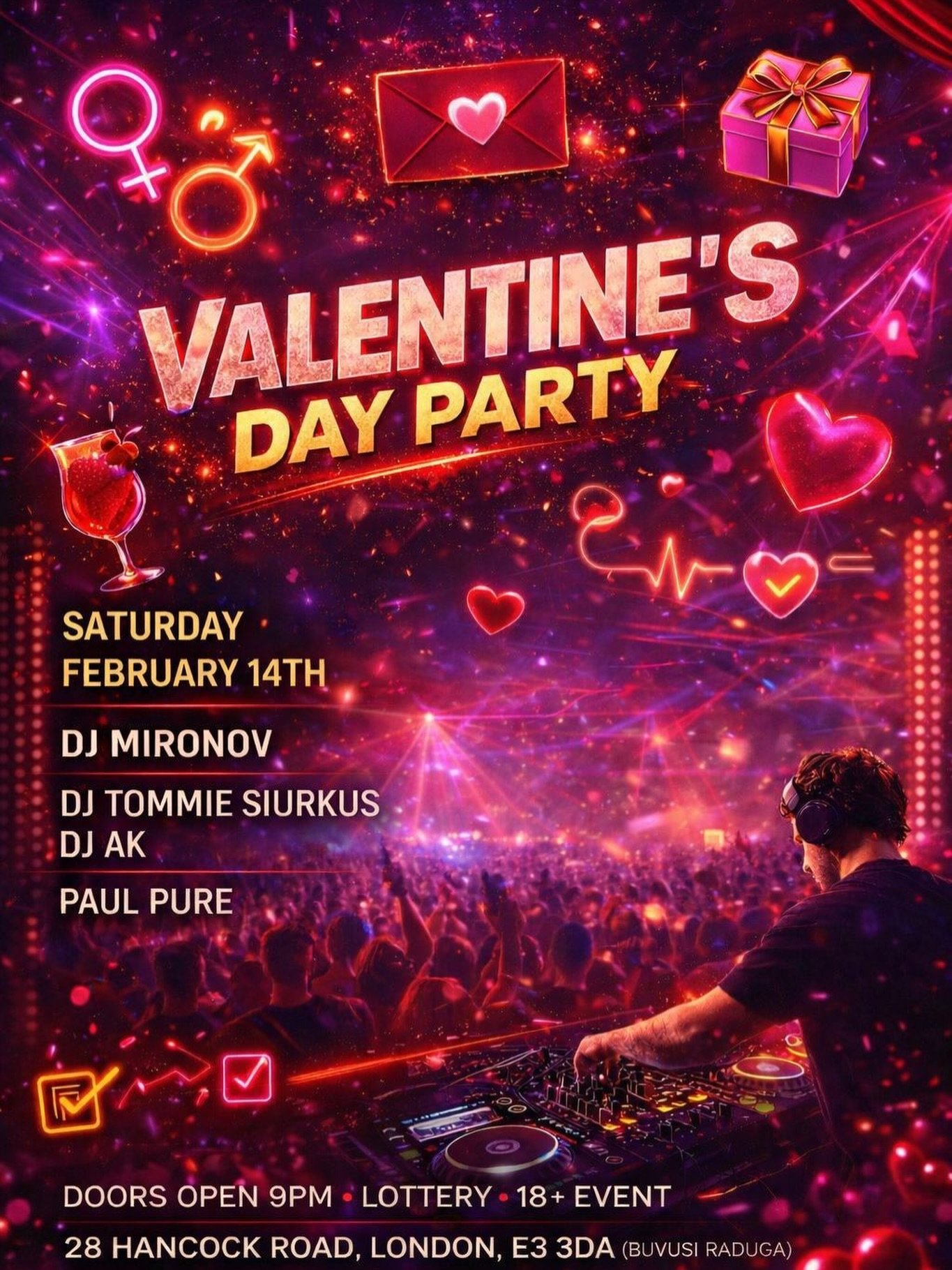 👉 Nori 2 bilietų į Valentine Love Party? Tada skaityk toliau. 💣

🎁 LAIMĖK DOVANŲ KUPONĄ + 2 BILIETUS! 🎁

💄 Pagrindinis rėmėjas: Wenoc Beauty Space | www.wenoc.uk
🎉 PRIZAS: Sunbed voucher &ndash; 90 min + 2 nemokami bilietai į
🔥💘 VALENTINE&rsq