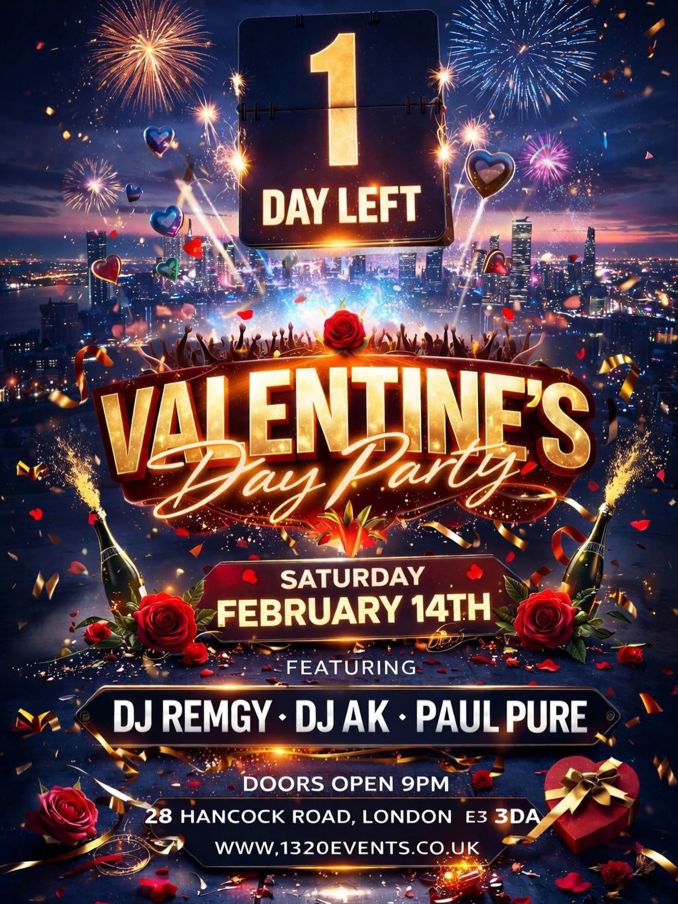 🔥 JAU RYTOJ &ndash; VALENTINO GRAND PARTY

💘 Viena naktis. Viena energija. Jokio pakartojimo.
📍 28 Hancock Road, E3 3DA (buvusi Raduga vieta)
🕘 Nuo 21:00 &ndash; iki ryto

🎧 DJ REMGY | DJ AK | PAUL PURE
🎁 Loterijos | 💃 &Scaron;okiai | 🔥 Maksi