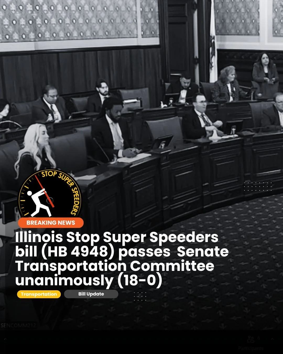 Statement on Illinois “Stop Super Speeders” Legislation Advancing in Senate Transportation Committee