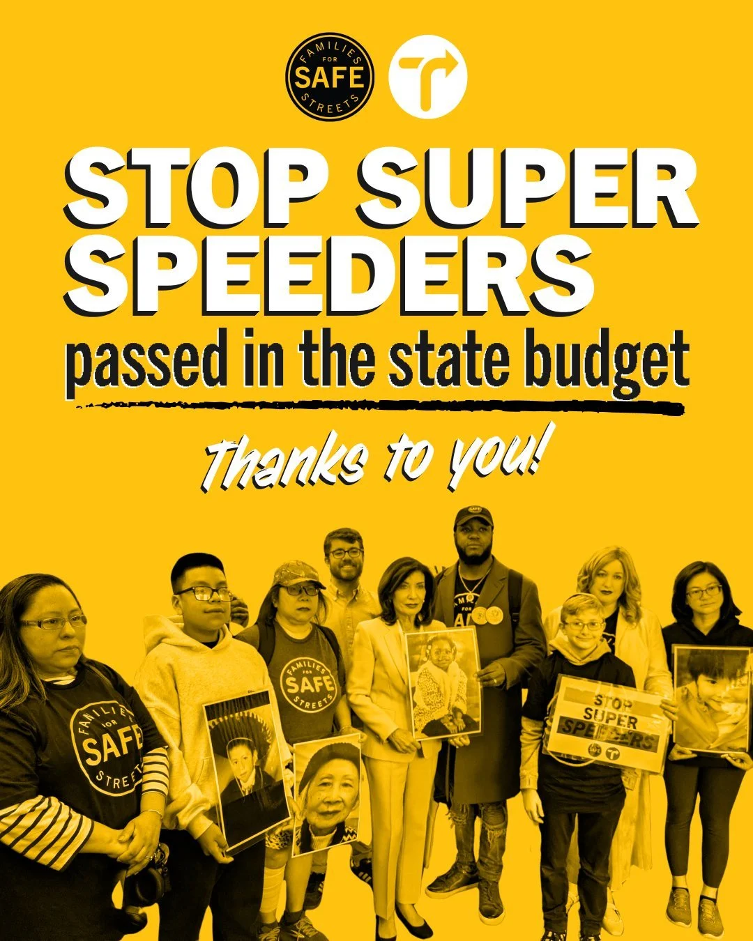 In New York, the Stop Super Speeders bill passed in the state budget, all thanks to advocates like you!