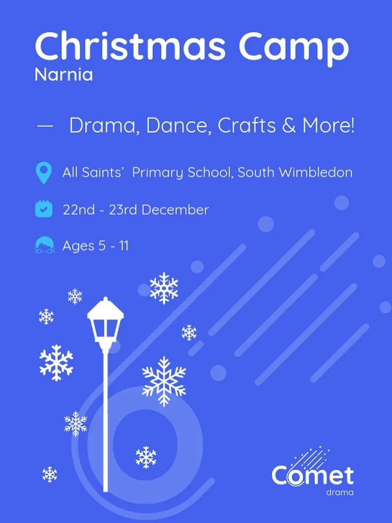 ❄️ Step through the wardrobe this Christmas&hellip; into Narnia! ❄️

Join us for two magical days of drama, dance, singing, crafts &amp; festive fun at our Comet Drama Christmas Camp!

📍 All Saints&rsquo; Primary School, South Wimbledon
📅 Monday 22