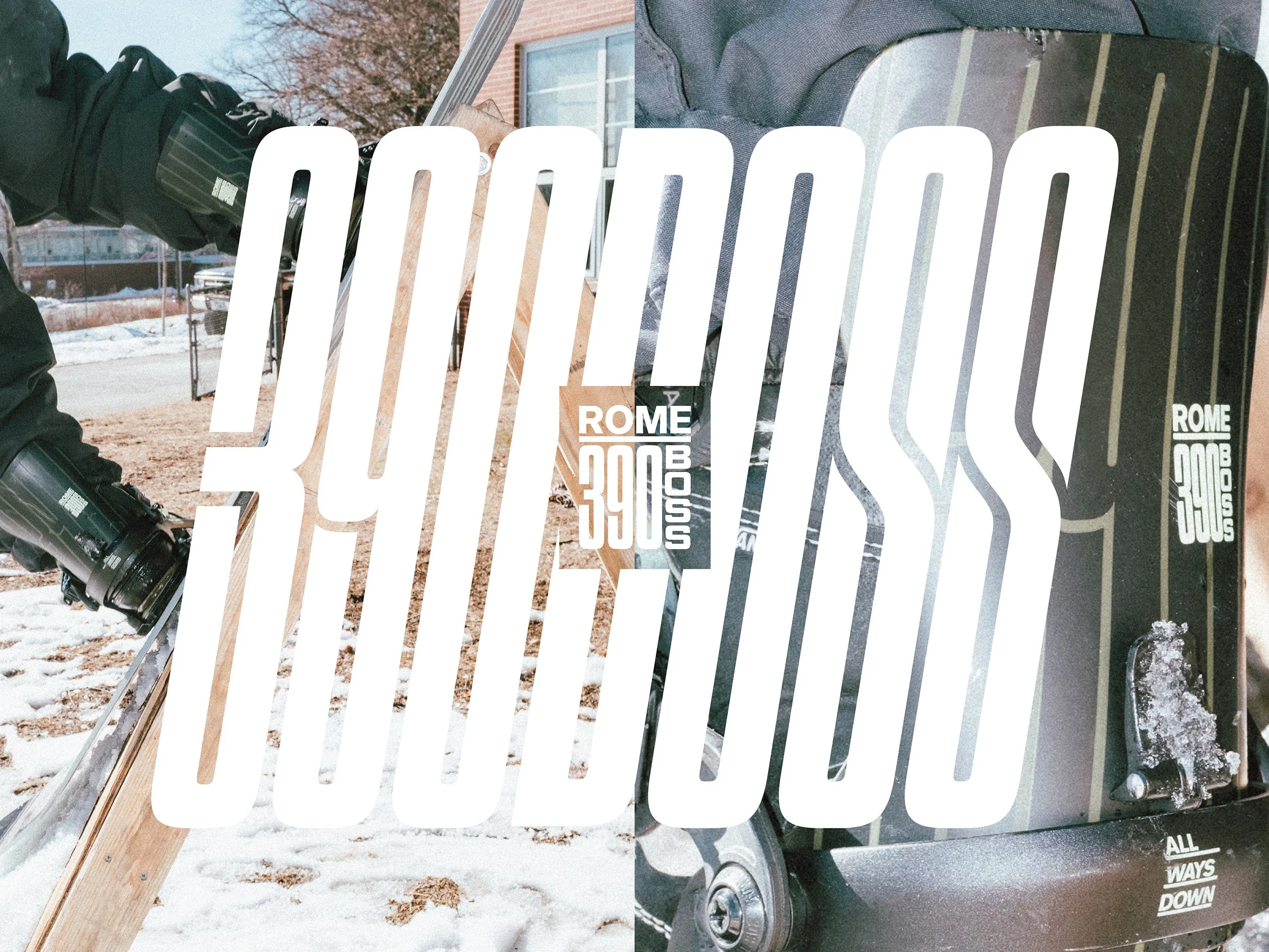 Custom logo type for Rome Snowboards 390 Boss AW binding. 
