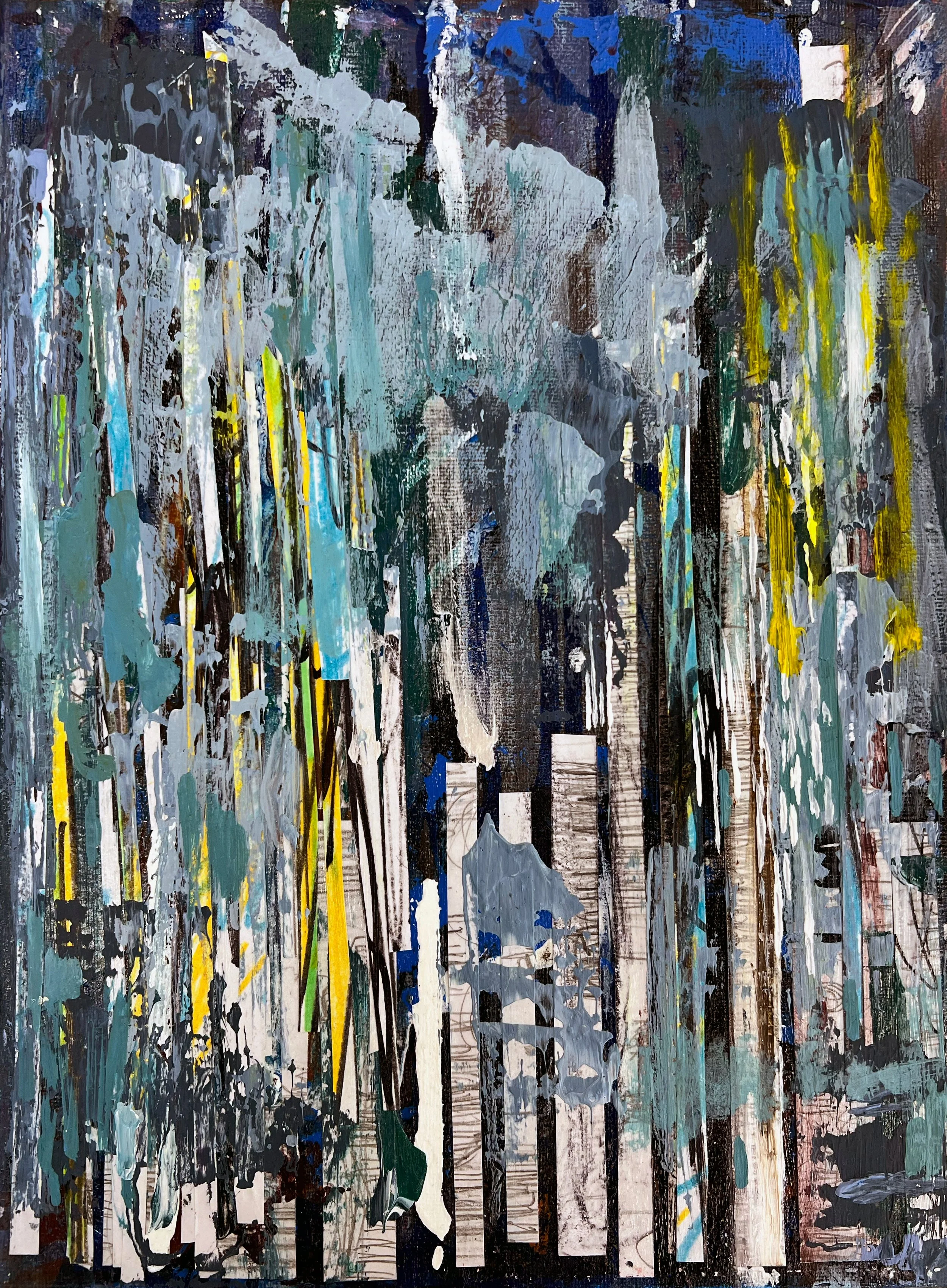 Psychic Erosions, 9" x 12", Acrylic on Canvas, 2025