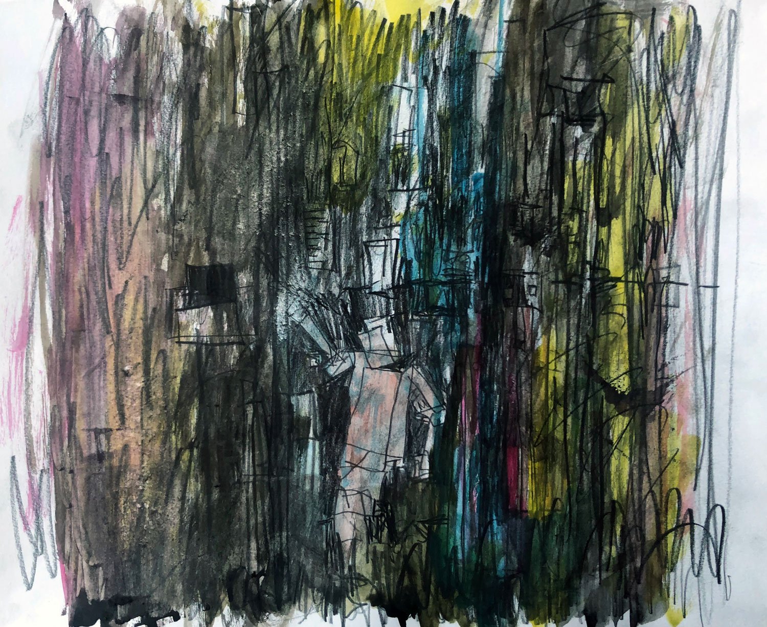 She has a Posse, 9″ x 12″, Mixed Media, 2020