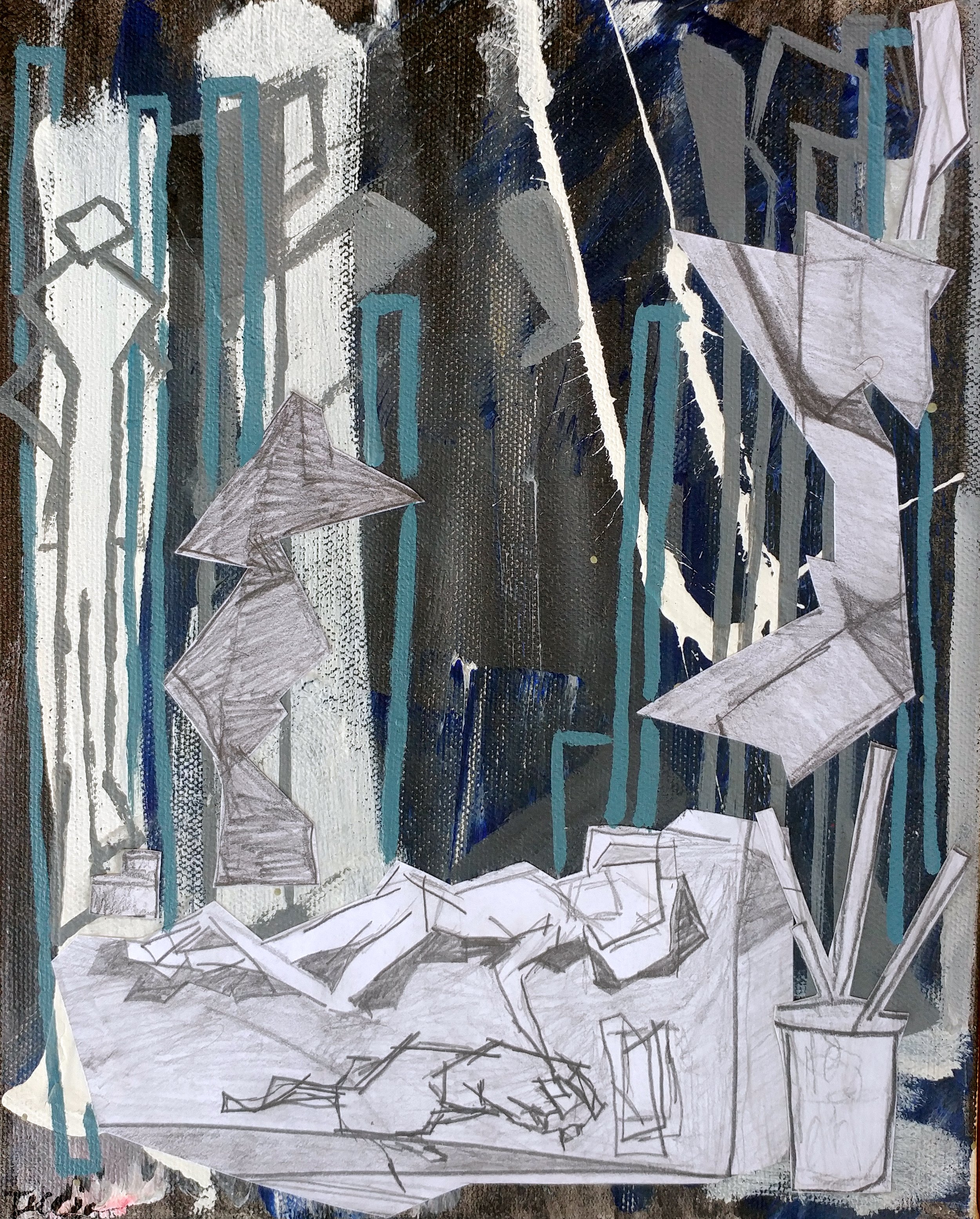 Restlessness, 9″ X 12″, Mixed Media, 2016. (Sold)
