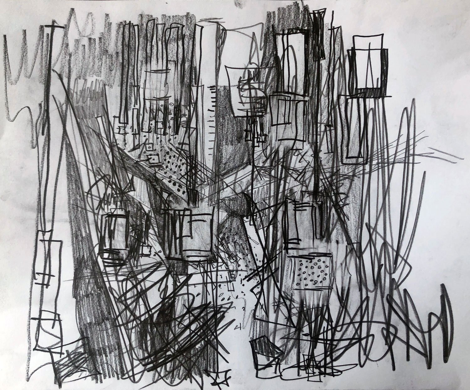 Collisions, 11″ x 14″, Mixed Media, 2020