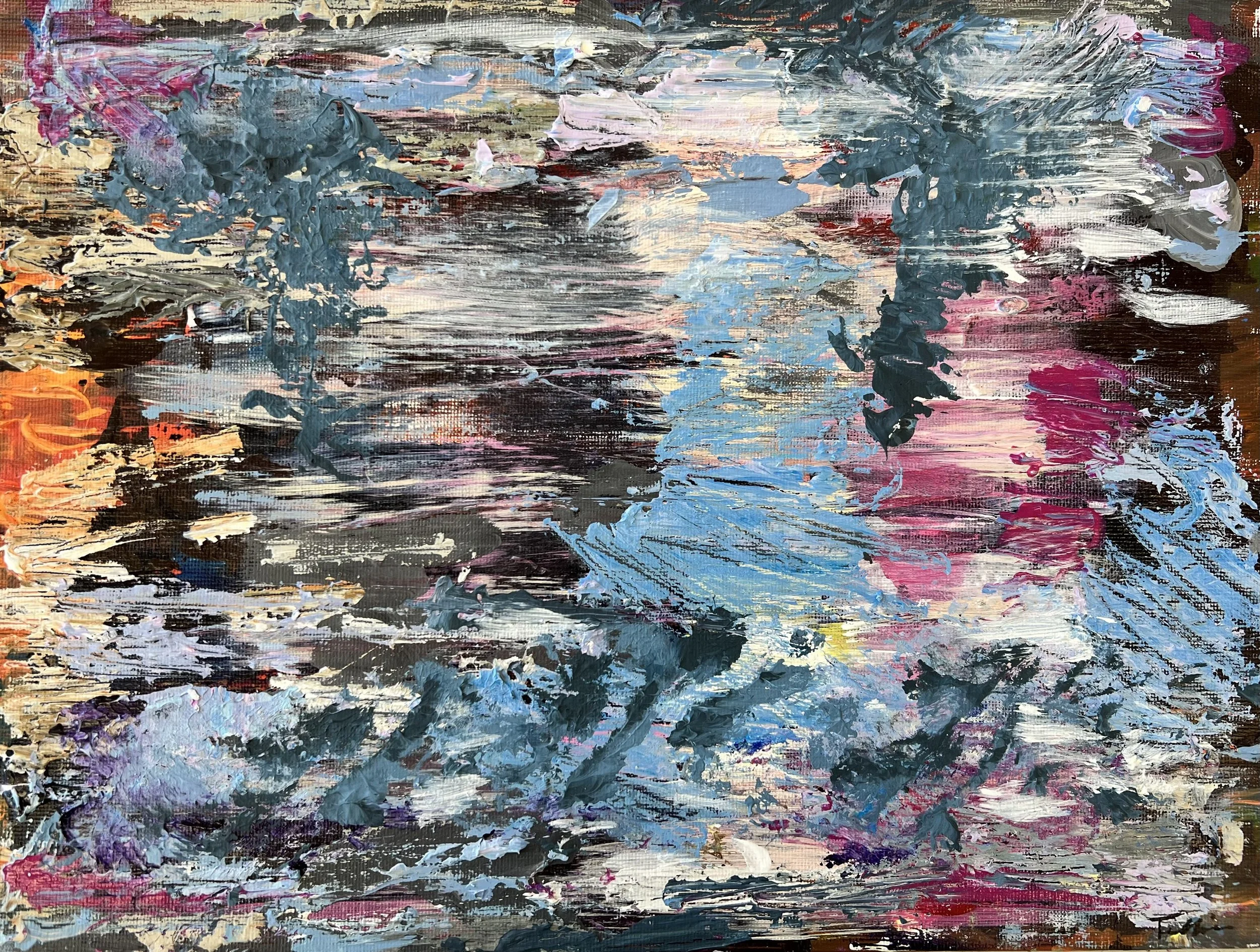 Unsaid Things, 9" x 12", Acrylic on Canvas Board, 2025