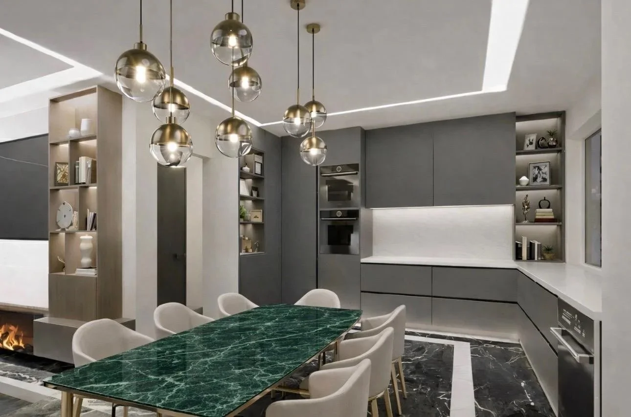 Progettazione di interni di lusso: l'alchimia tra Marmo, Legno e Luce | Progetto Marble