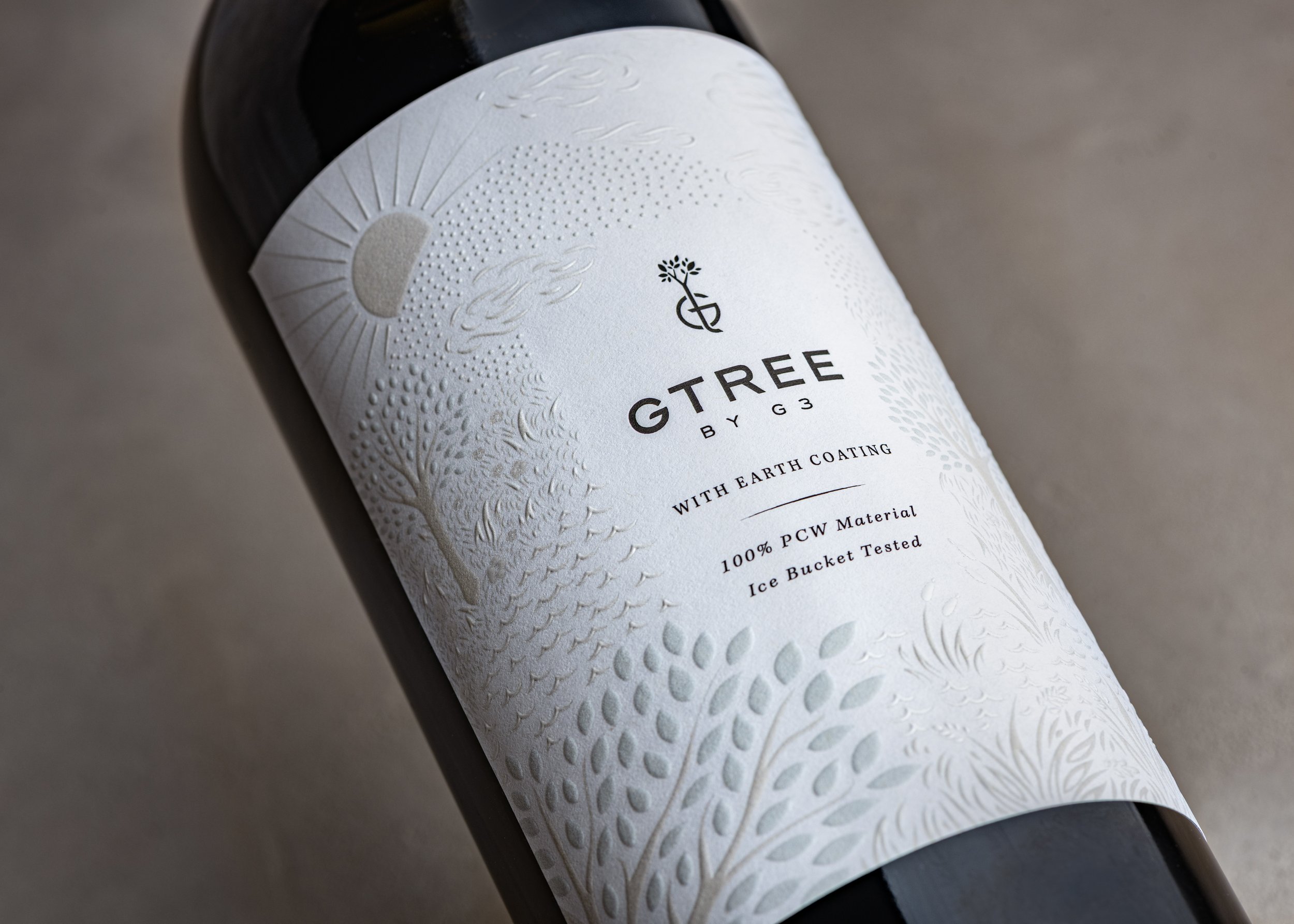 G3 GTREE Enterprises sustainability label with emboss detail
