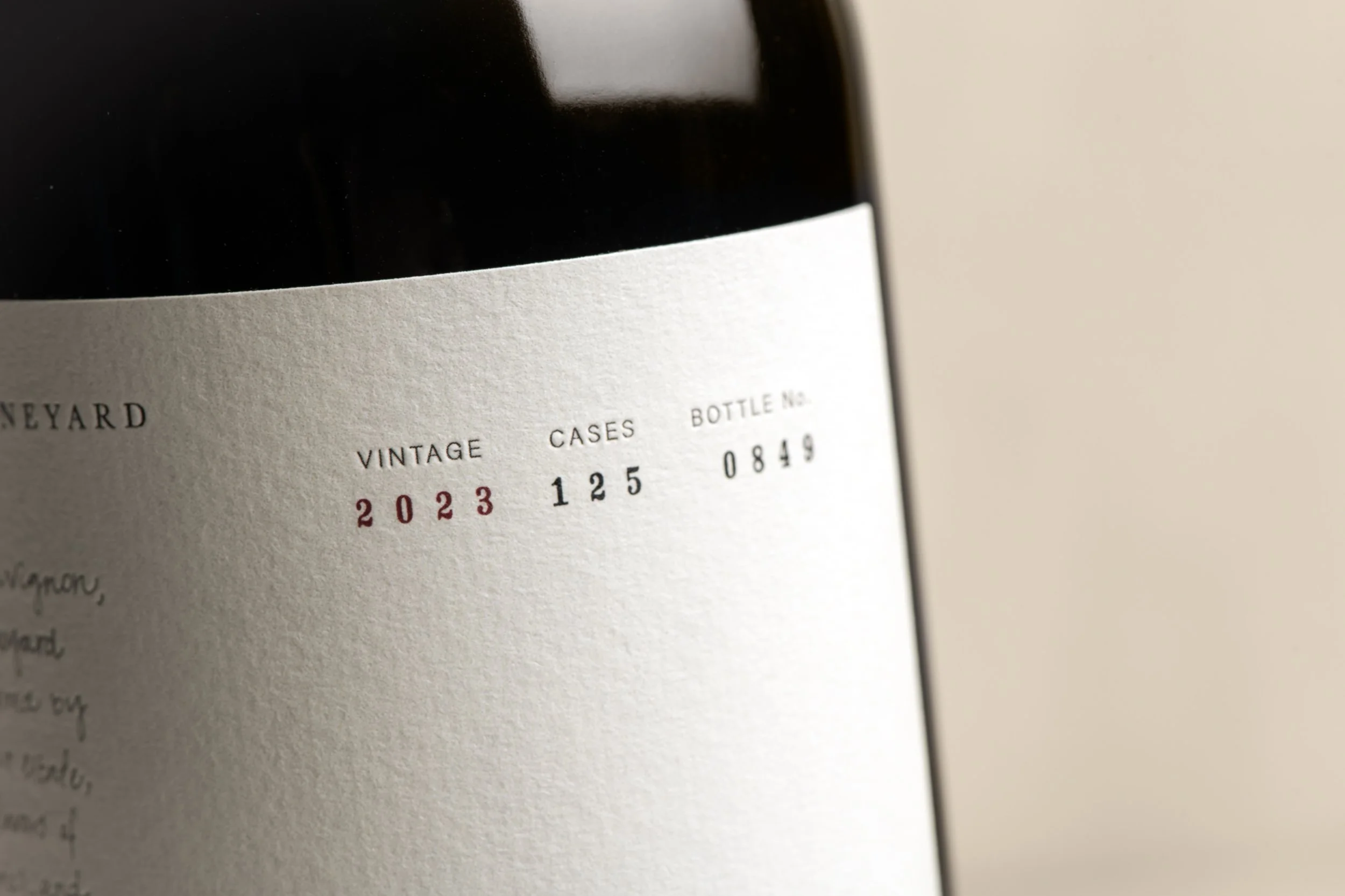 Coturnix Howell Mountain Napa Valley label vintage detail