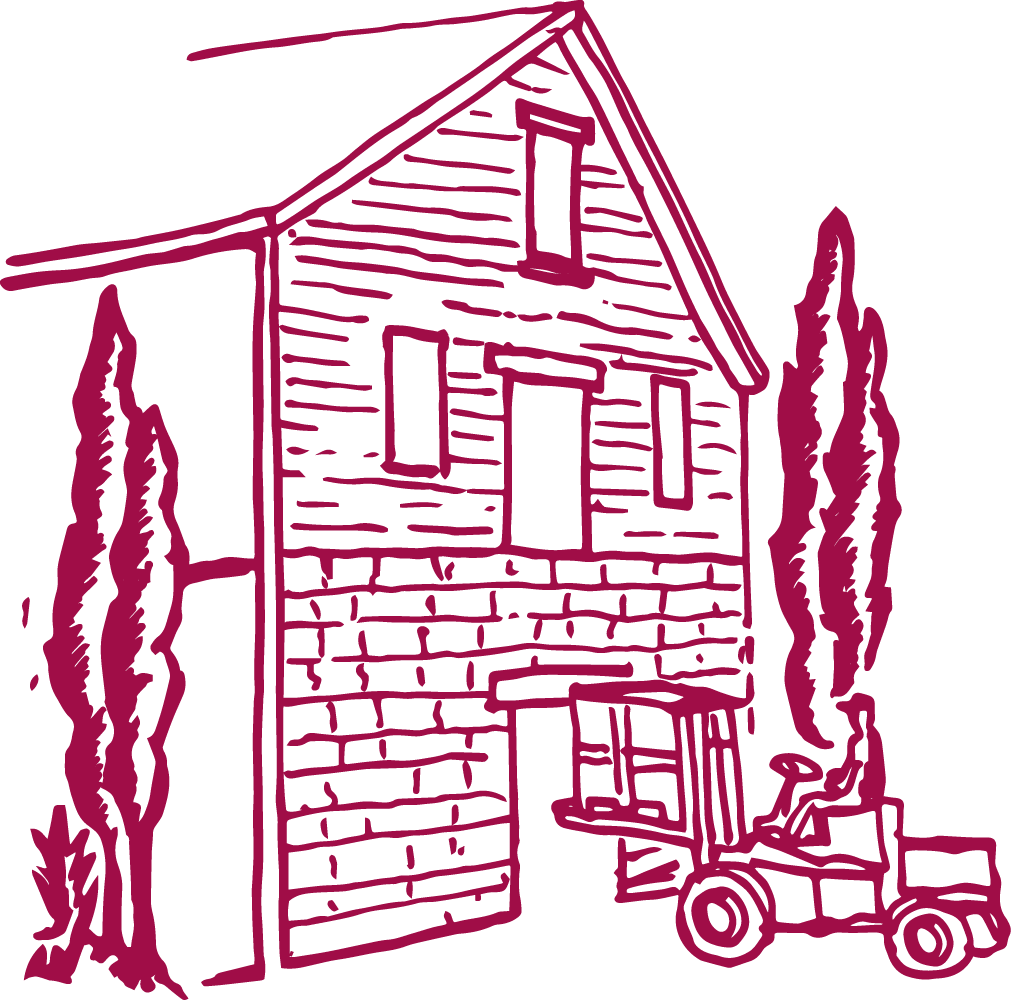 YB Wine Co Mount Veeder Napa Valley barn illustration detail