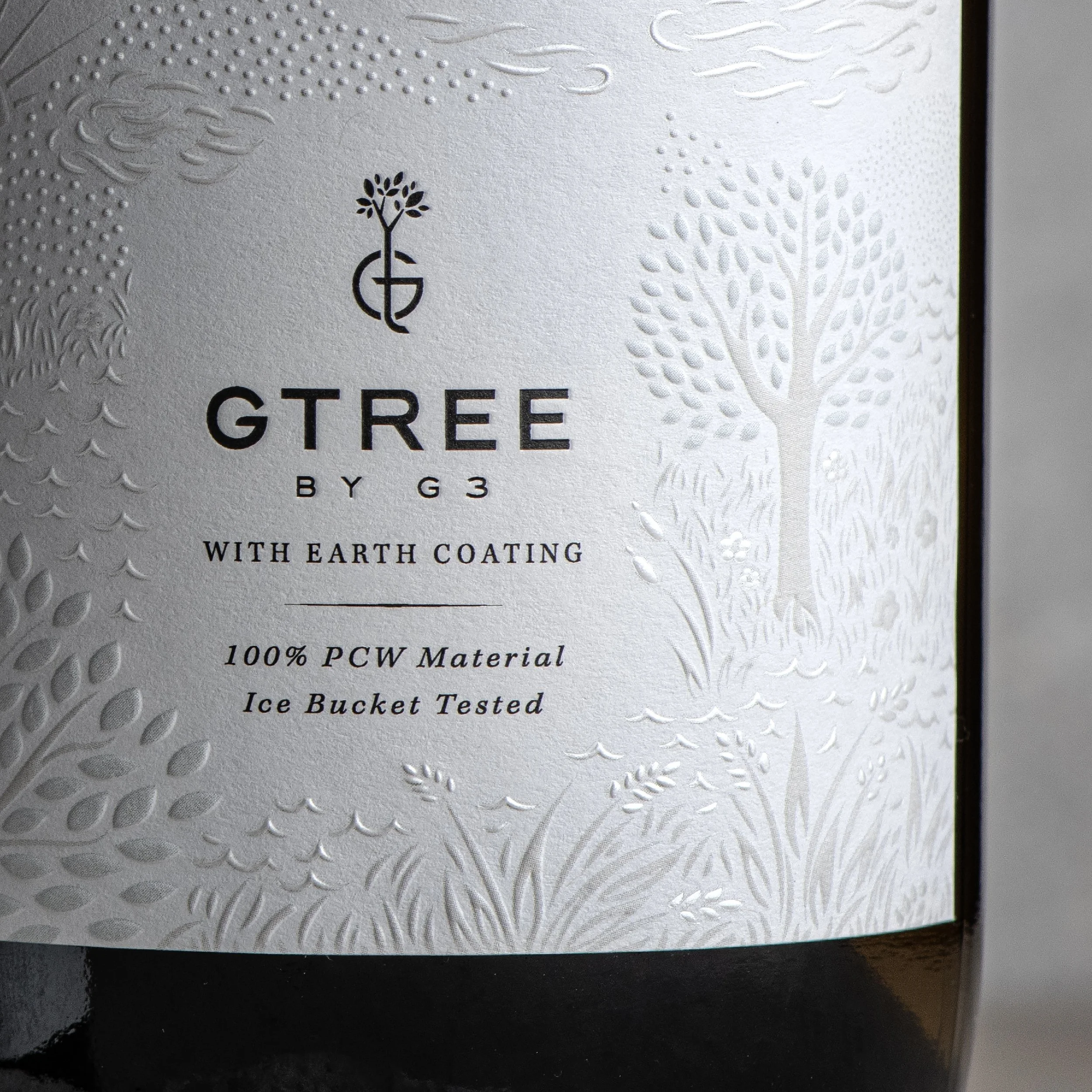 G3 GTREE Enterprises sustainability label with embossing detail