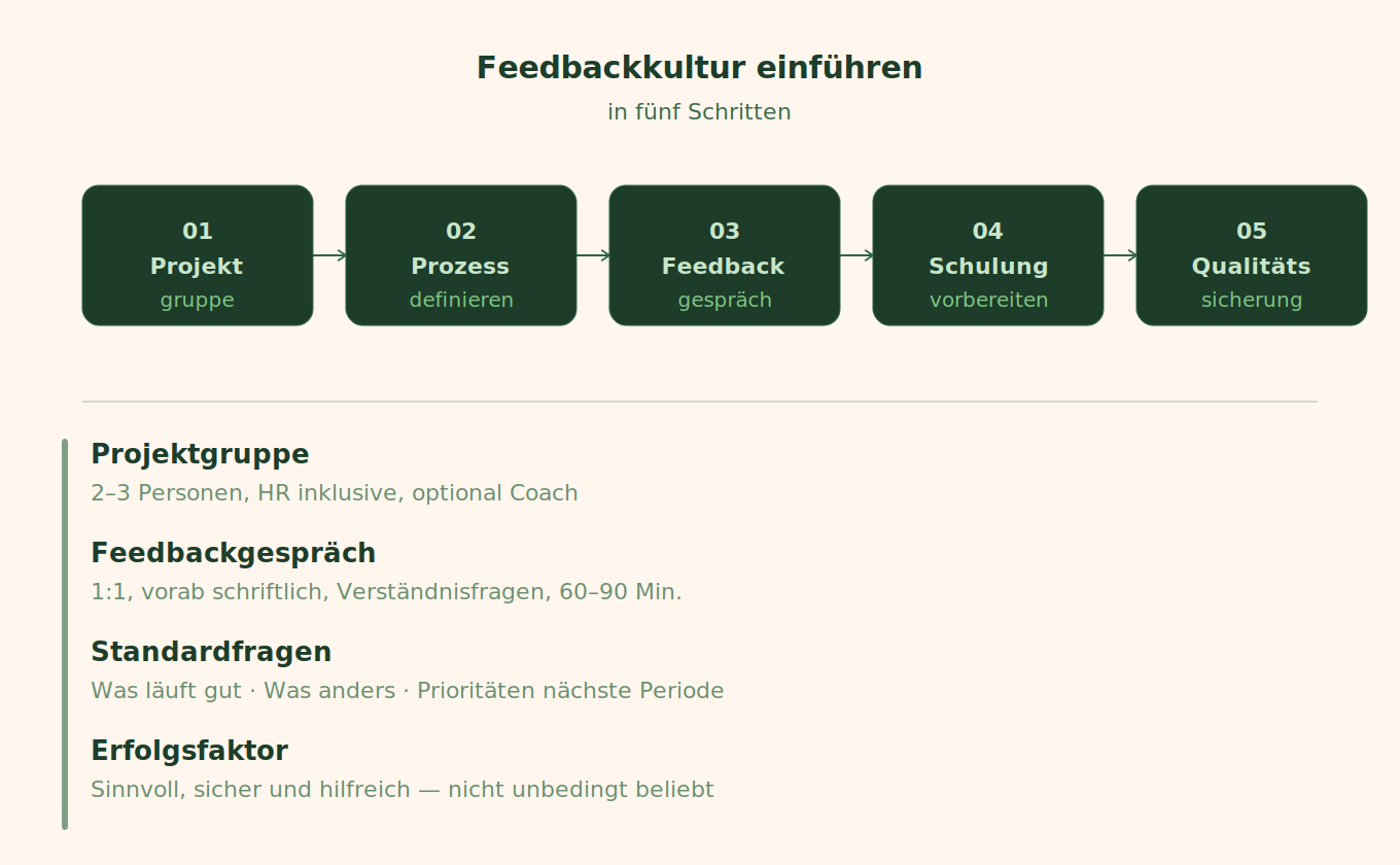 feedbackprozess schritte bei einführung von feedback