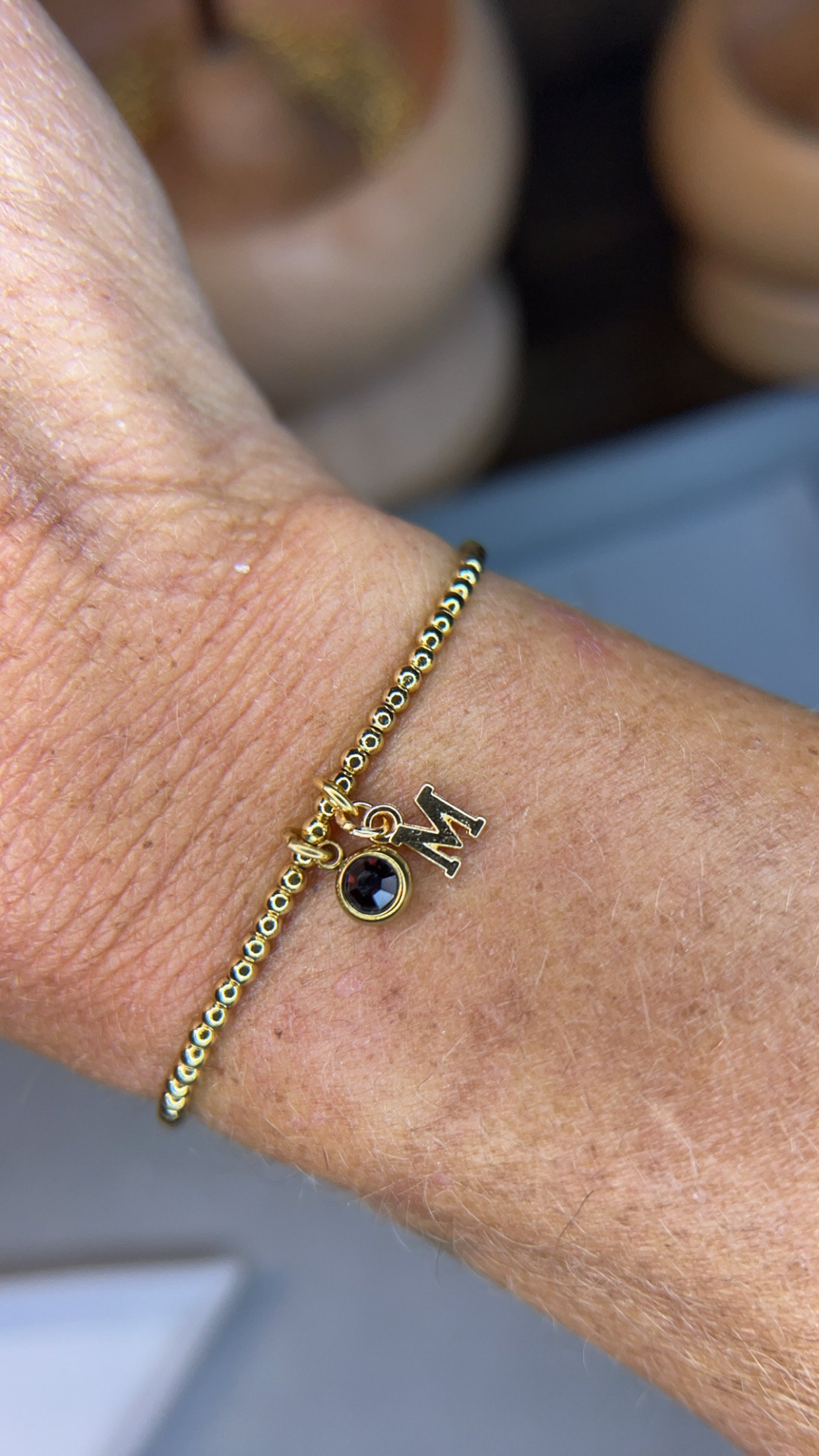 Birthstone & Letter Bracelet