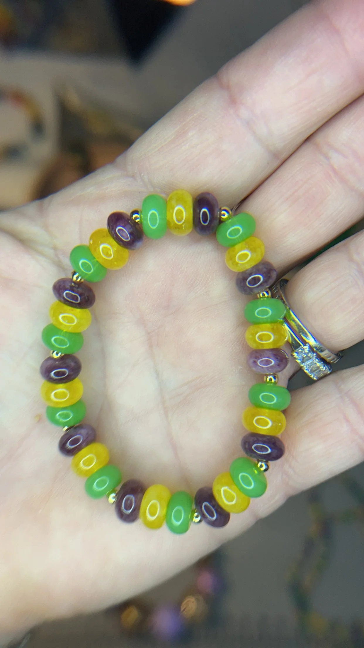 Mardi Gras Gemstone Bracelet