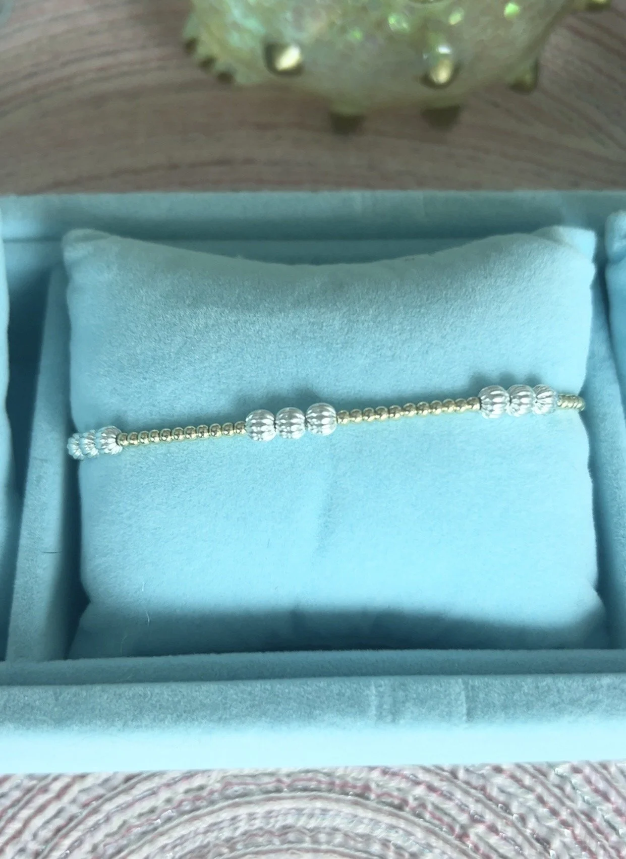 The Peyton Fluted Mixed Metal Bracelet