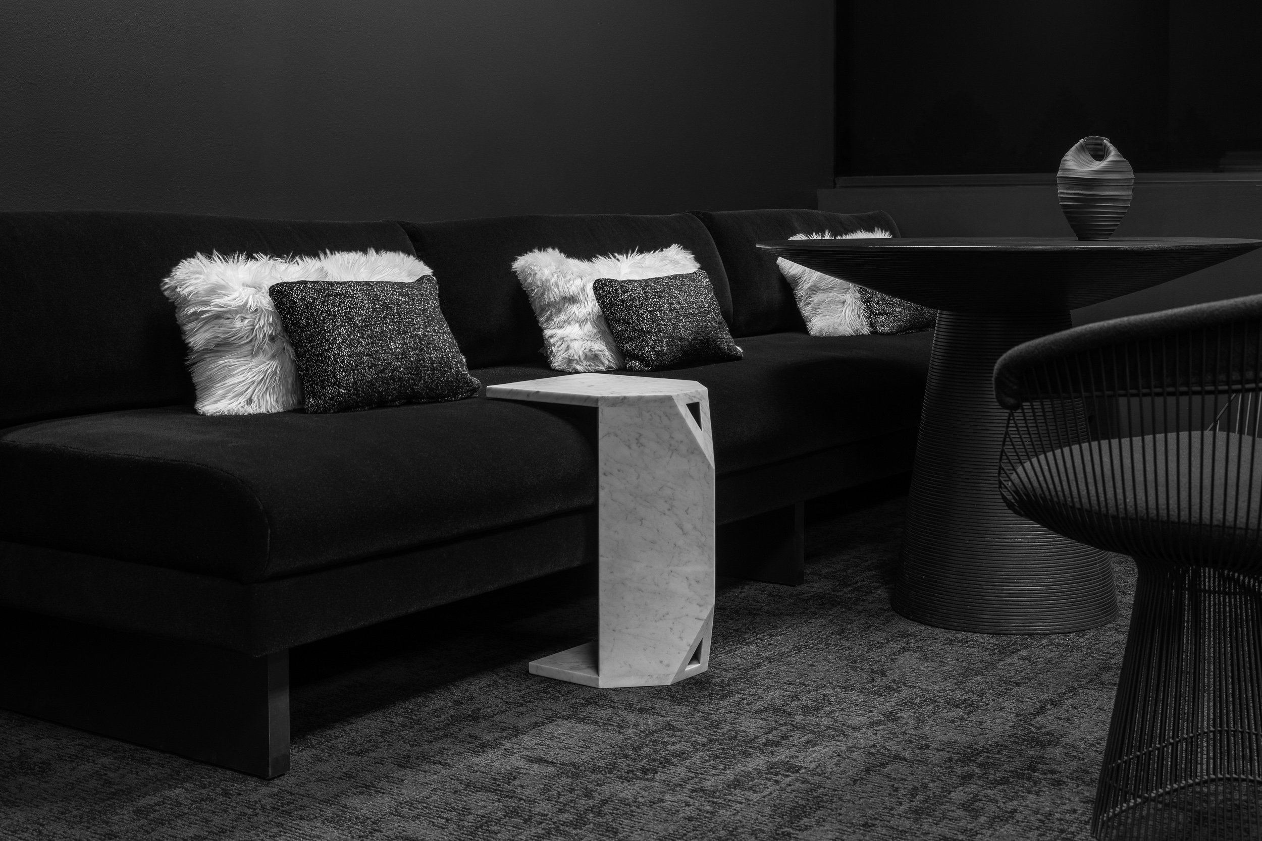Interior Design, Interior Designer, Denver, Commercial Design, business, hospitality, Studio, Design, Danielle, Wallinger, modern, architecture, interiors, black and white, stone, custom furniture, clean, simplistic, luxurious, sophisticated, space,