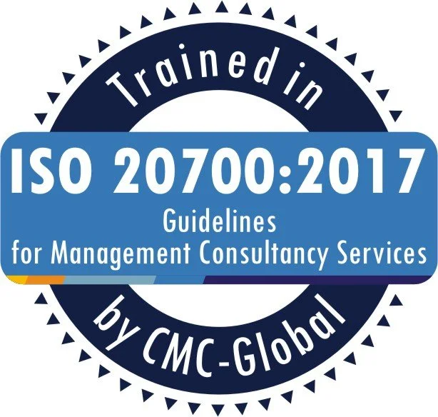 ISO20700:2017 mark for following the internation standard guideline for Management Consultancy Services.