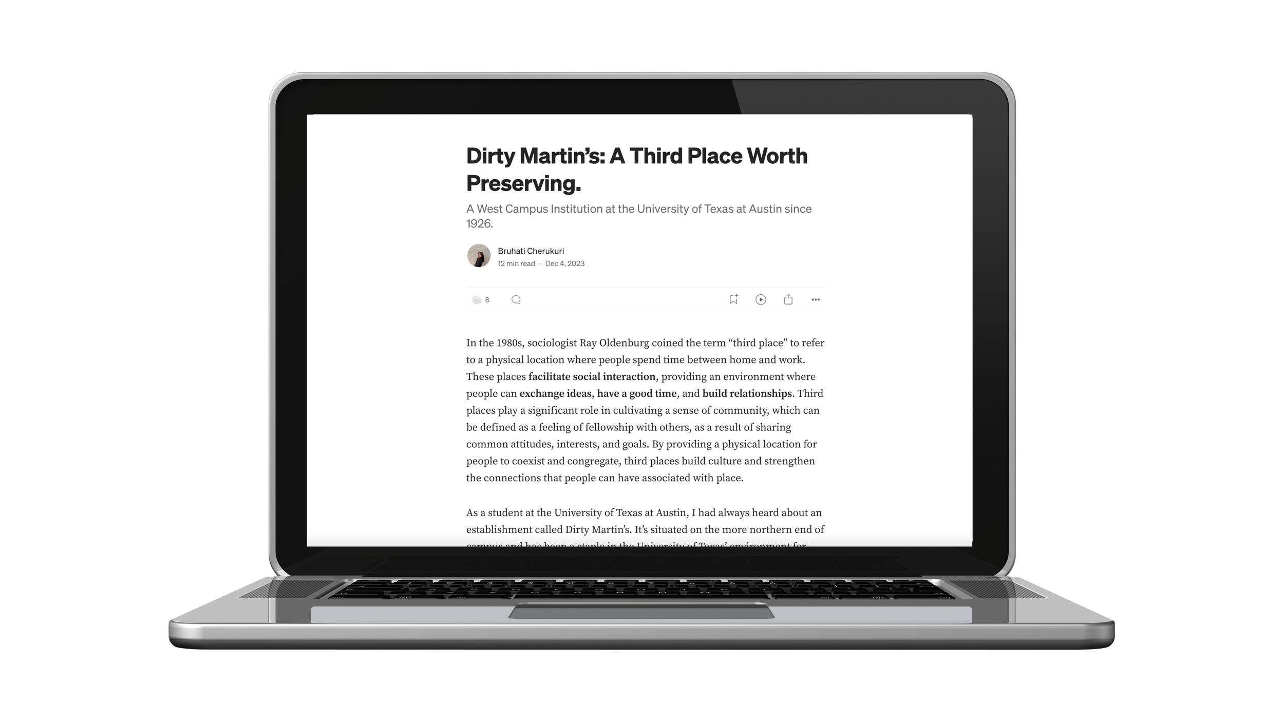 The most impactful outcome of this project was the preservation of Dirty Martin's - a UT Austin campus institution since 1926. Click to read my article outlining the cultural significance of the establishment to the UT Austin community.