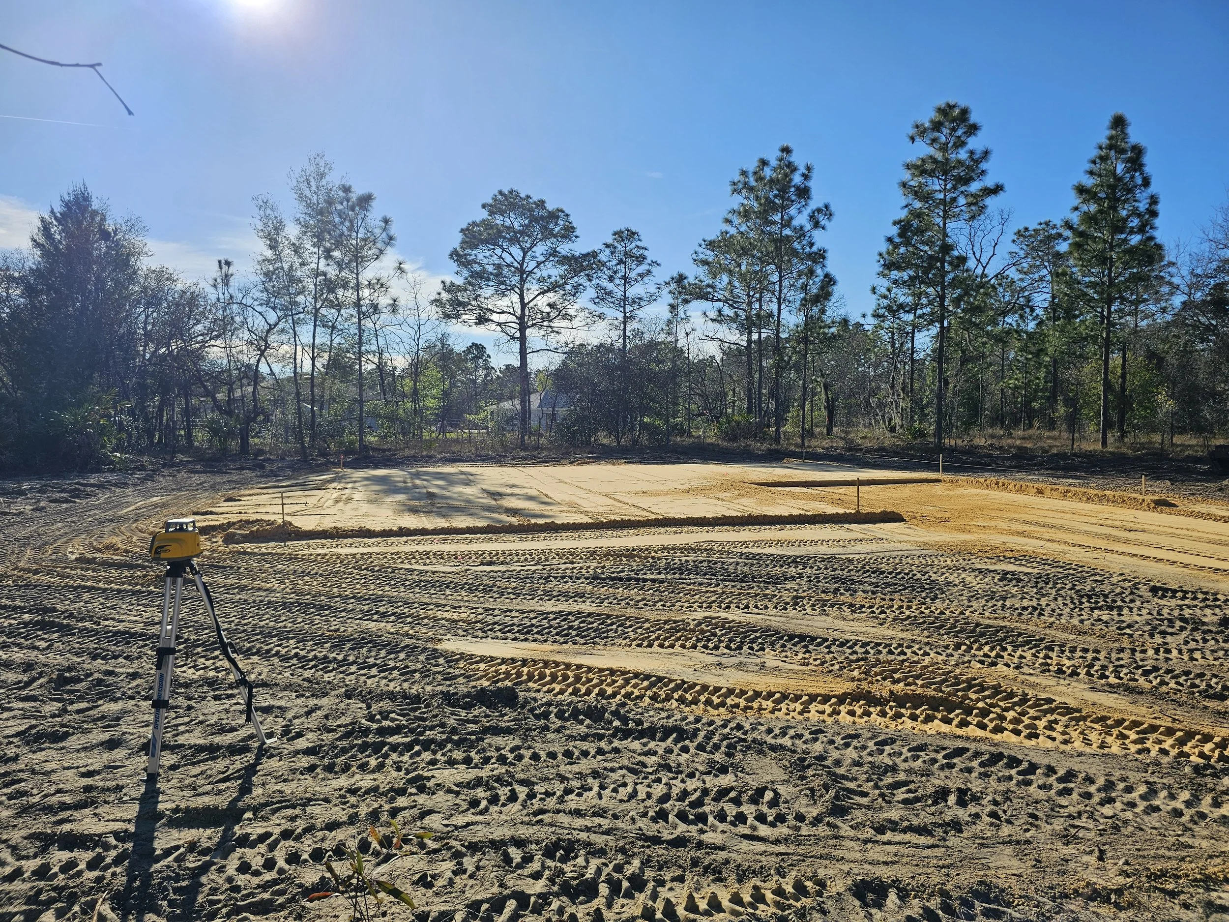 Florida new home construction laser level house pad
