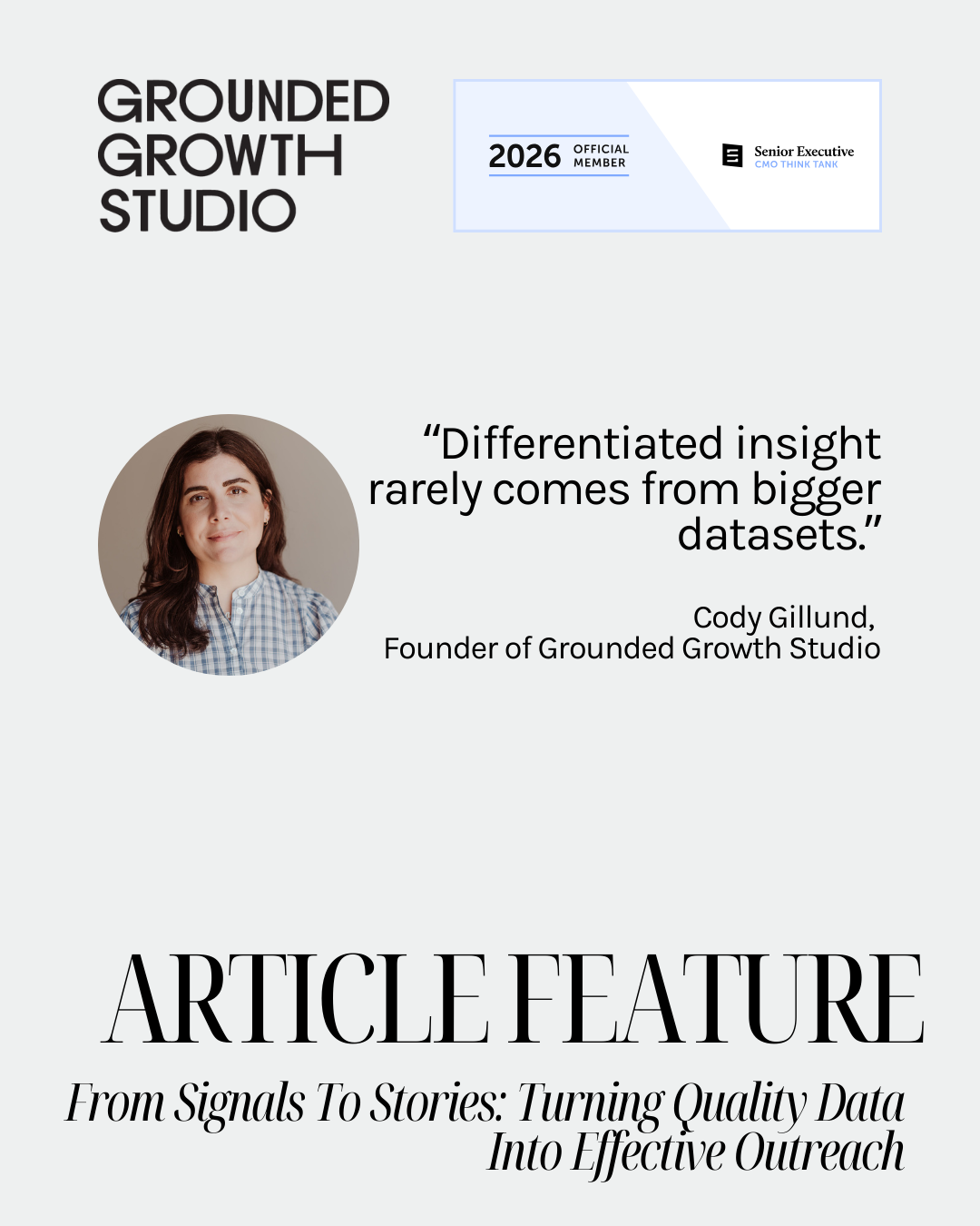 Senior Executive: From Signals to Stories—Why Data Alone Isn’t Differentiation