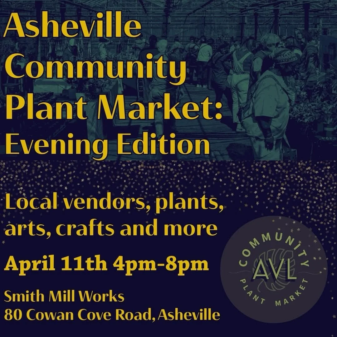 Come see me at @avlcommunityplantmarket this Saturday from 4-8pm in the greenhouses at @smithmillworks! I&rsquo;ll have some honey, beeswax, and propolis products for sale, as well as information about my upcoming classes and beekeeping services. 

I