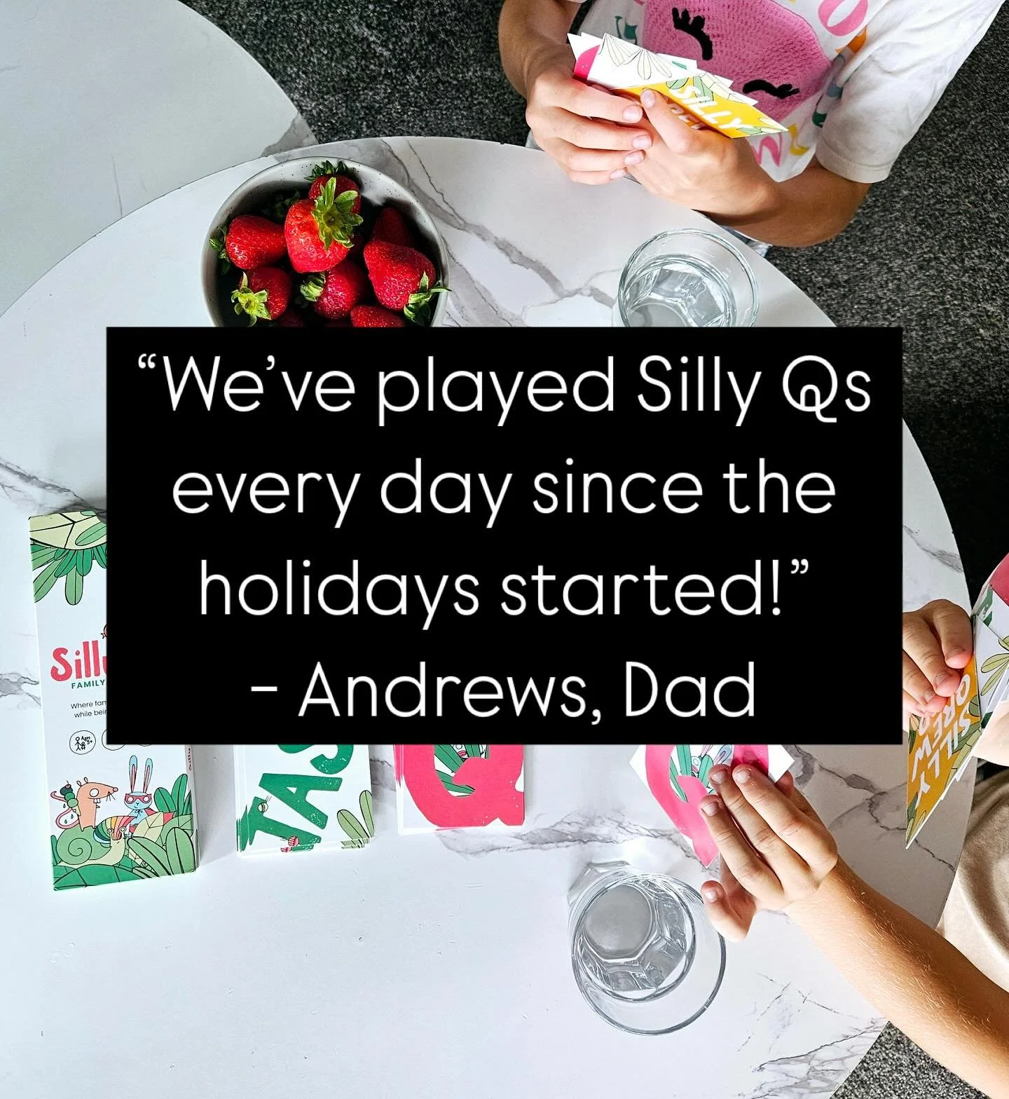 School hols survival… play Silly Qs!
🌟 Shake those sillies out
🌟 Enjoy quality family time
🌟 Challenge brains and bodies in fun ways
🌟 No set up, minimal clean up
🌟 Created with child development experts
Free express shipping all holiday