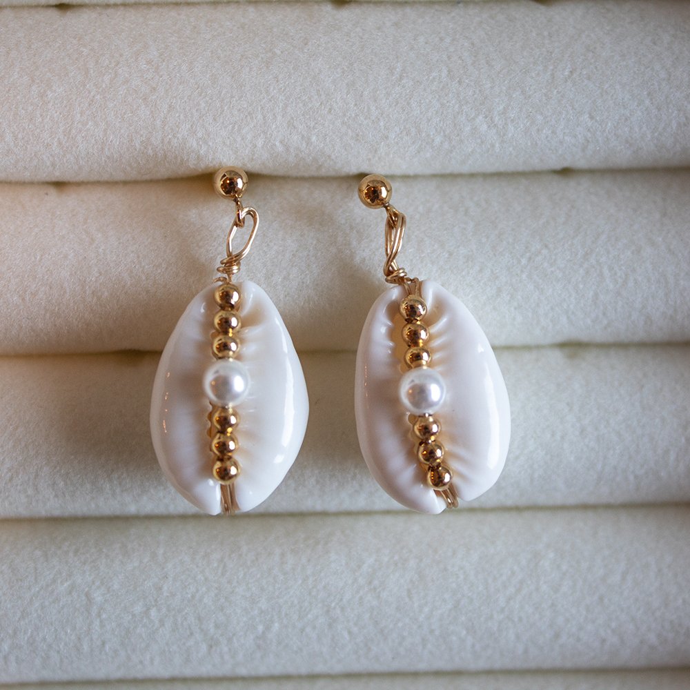 Puka Pearl Studs