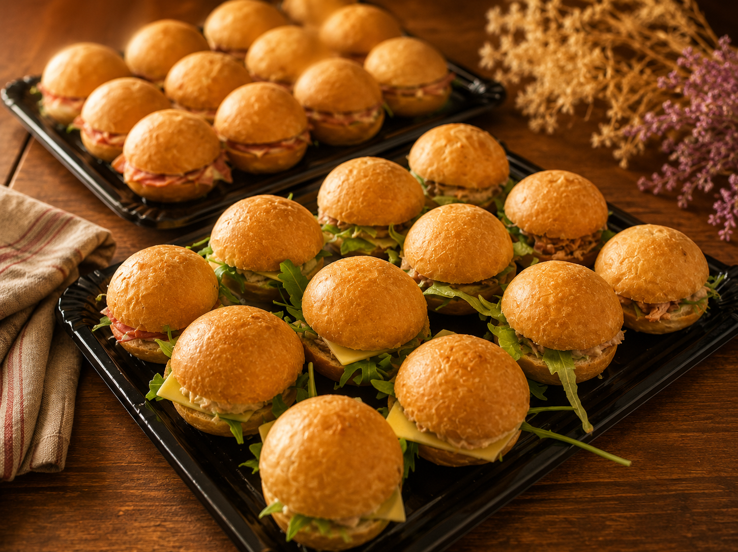 Mini Bocadillos Redondos con Sésamo