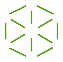 Network diagram with one central circle connected to several outer circles, using green and white lines.