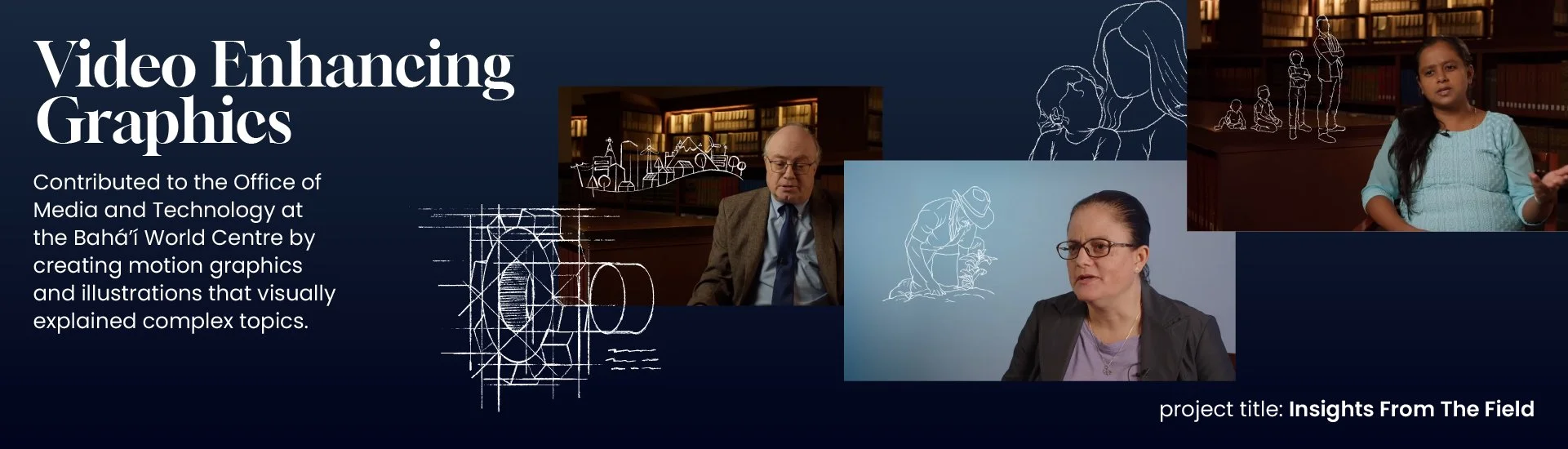 Video Enhancing Graphics - Contributed to the Office of Media and Technology at the Bahá’í World Centre by creating motion graphics and illustrations that visually explained complex topics.