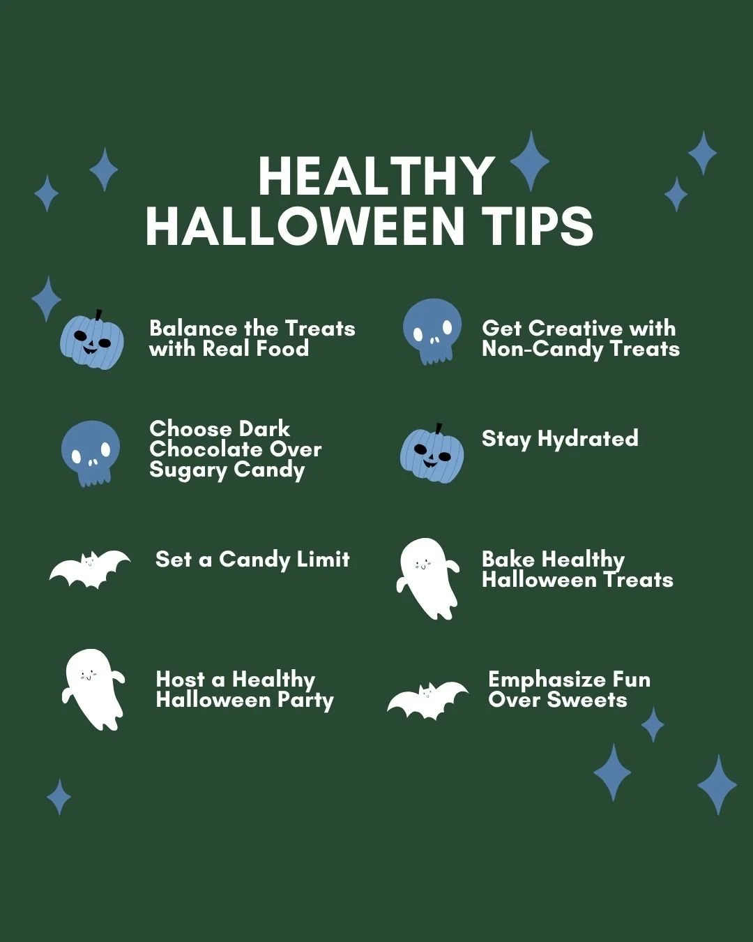 8 healthy halloween tips: enjoy the fun without the sugar overload! 🎃
✅ Balance the Treats with Real Food
Before heading out for trick-or-treating or attending a Halloween party, have a healthy meal rich in protein, fiber, and healthy fats to help