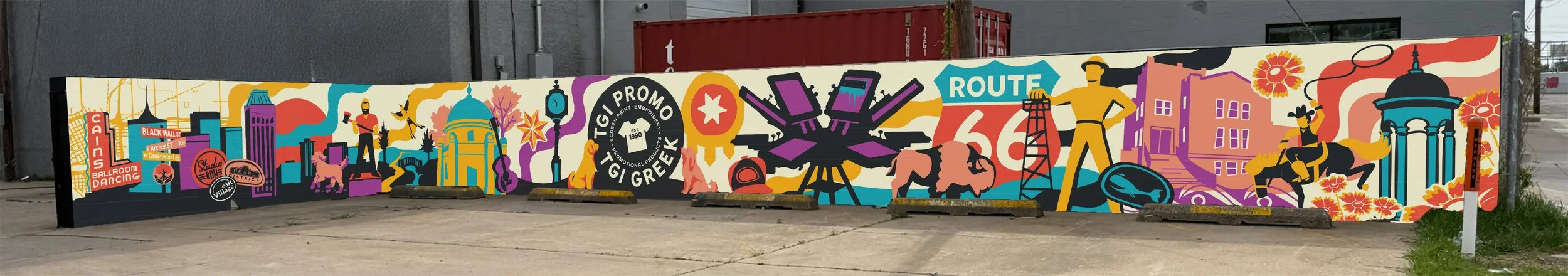 TGI Enterprises Parking Mural