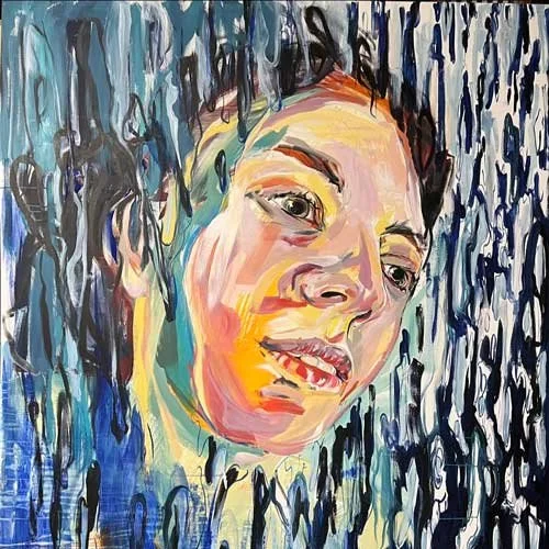 Waterborne #2, 2023, acrylic and oil on canvas, 90 x 83 x 2 in.