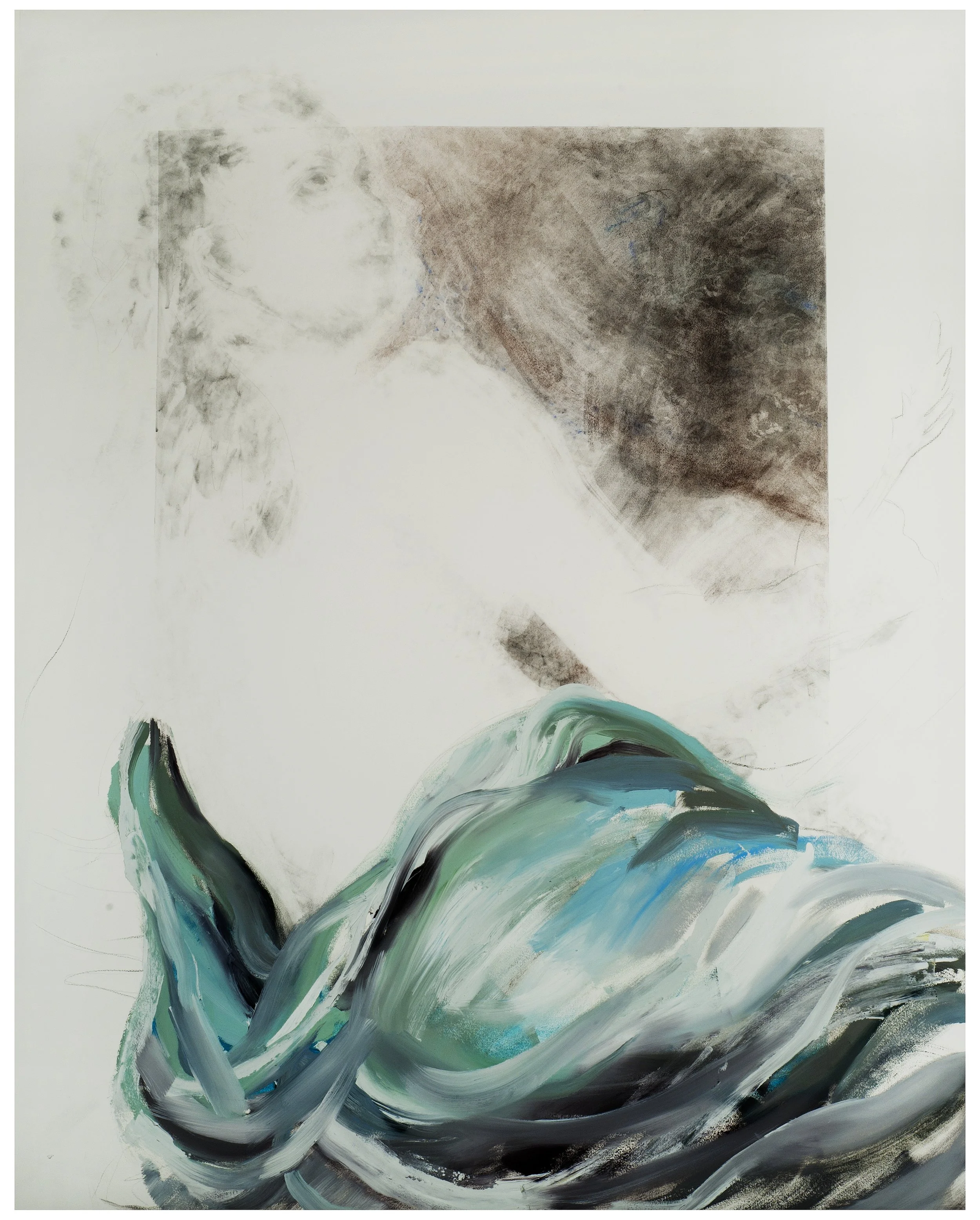 Élisabeth, 2024-26, Charcoal and Oil on Arches 550 lb Oil Paper, 64 x 51.5 in